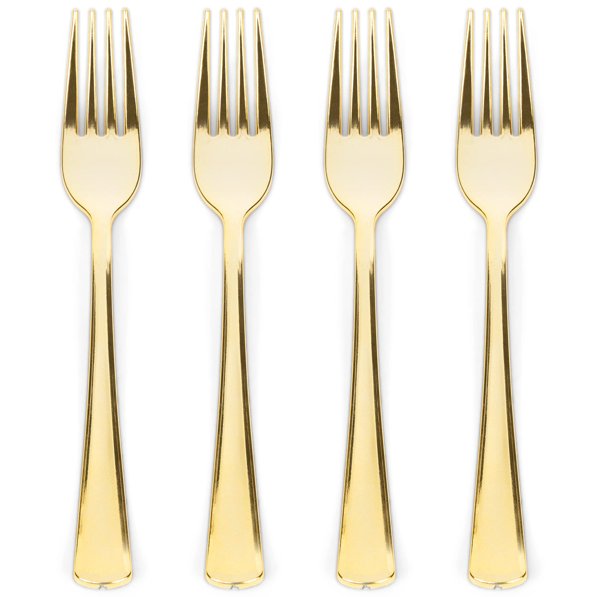 Prestee 300 Gold Plastic Forks Heavy-Duty, Heavyweight Plastic Silverware Forks, Fancy Plastic Cutlery, Elegant Disposable Forks