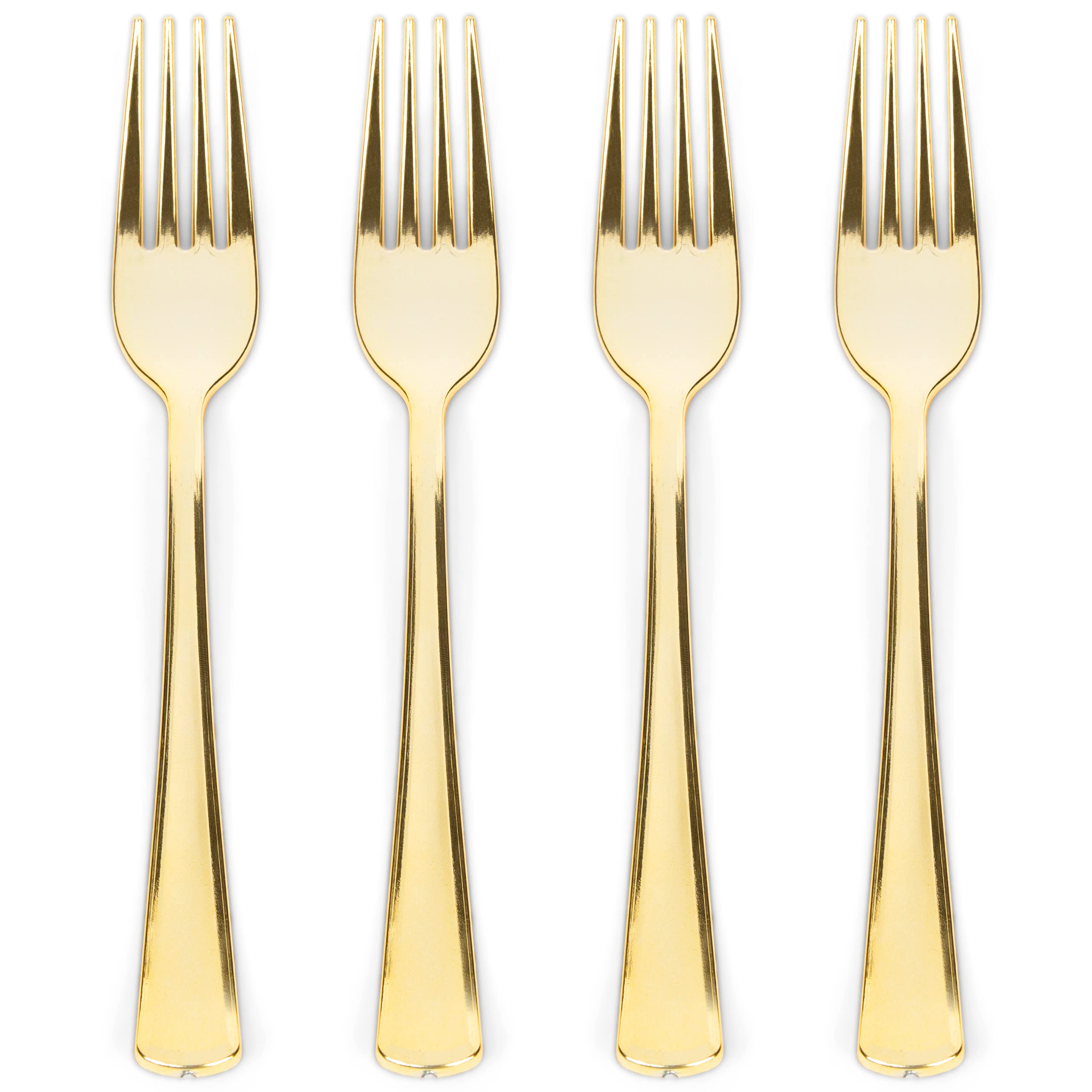 Prestee 100 Rose Gold Plastic Forks HeavyDuty, Heavyweight Plastic Silverware Forks, Fancy Plastic Cutlery, Elegant Disposable 