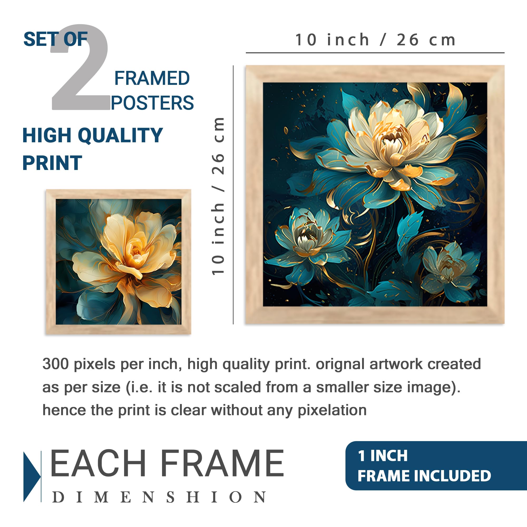 Artifly - Modern Art Wall Painting With Frame For Living Room Bedroom Hall Office - Abstract Framed Painting For Wall Decoration