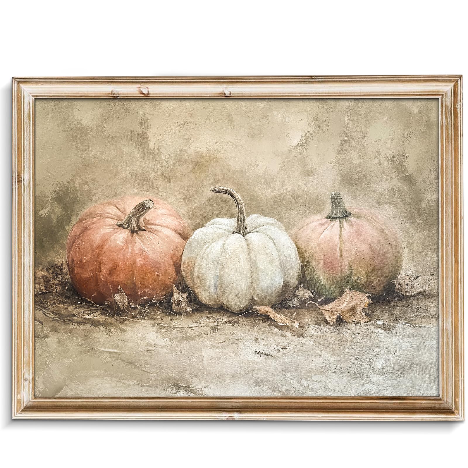 uniro Rustic Autumn Pumpkin Painting Wall Art, Pumpkin Still Life Painting, Rustic Fall Art,Vintage Autumn Wall Print,Halloween 