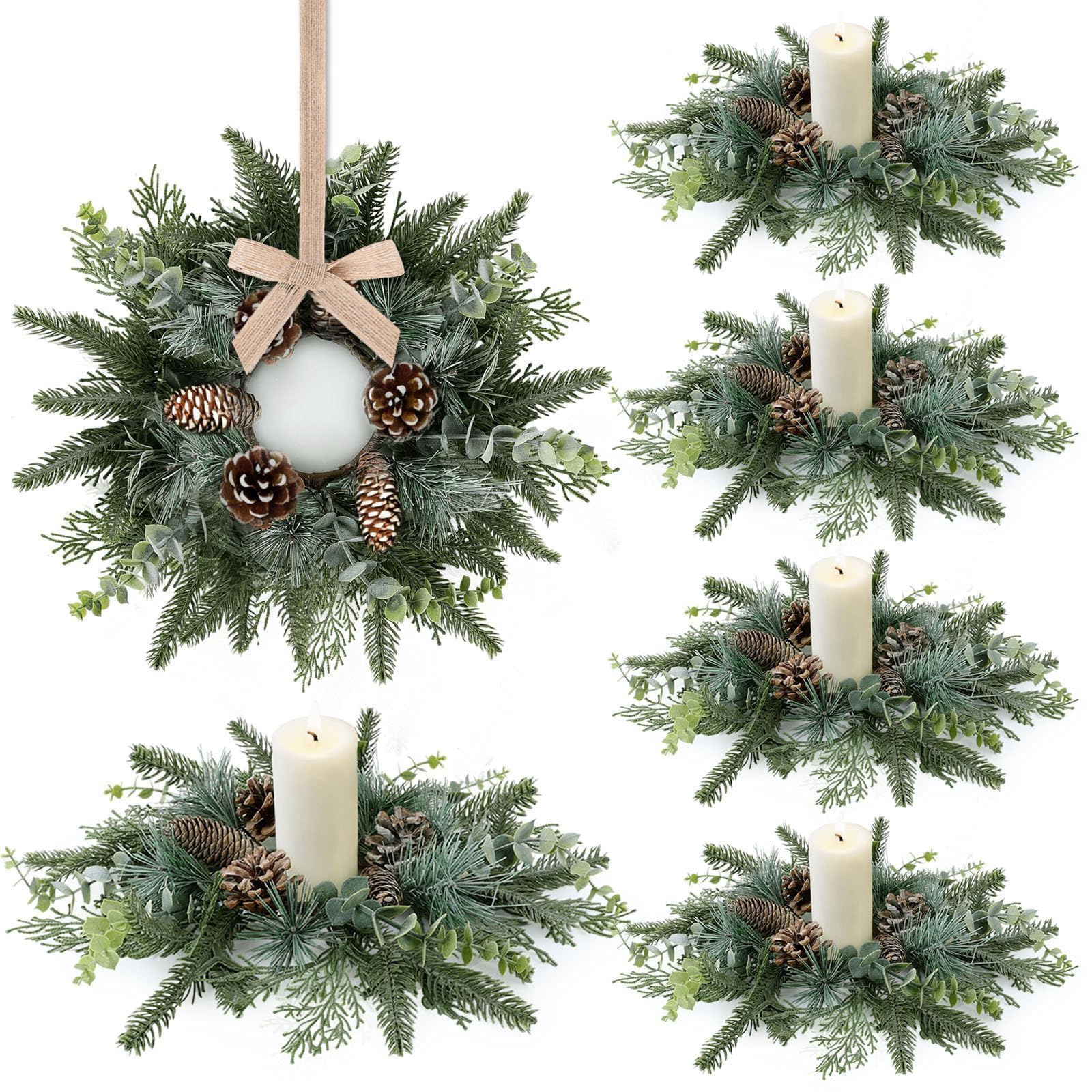 Mini Green Boxwood Candle Rings Wreaths Spring Summer Kitchen Cabinet Swags Wreath 3 Inch Wedding Rings Wreaths Pillar Candle Ho