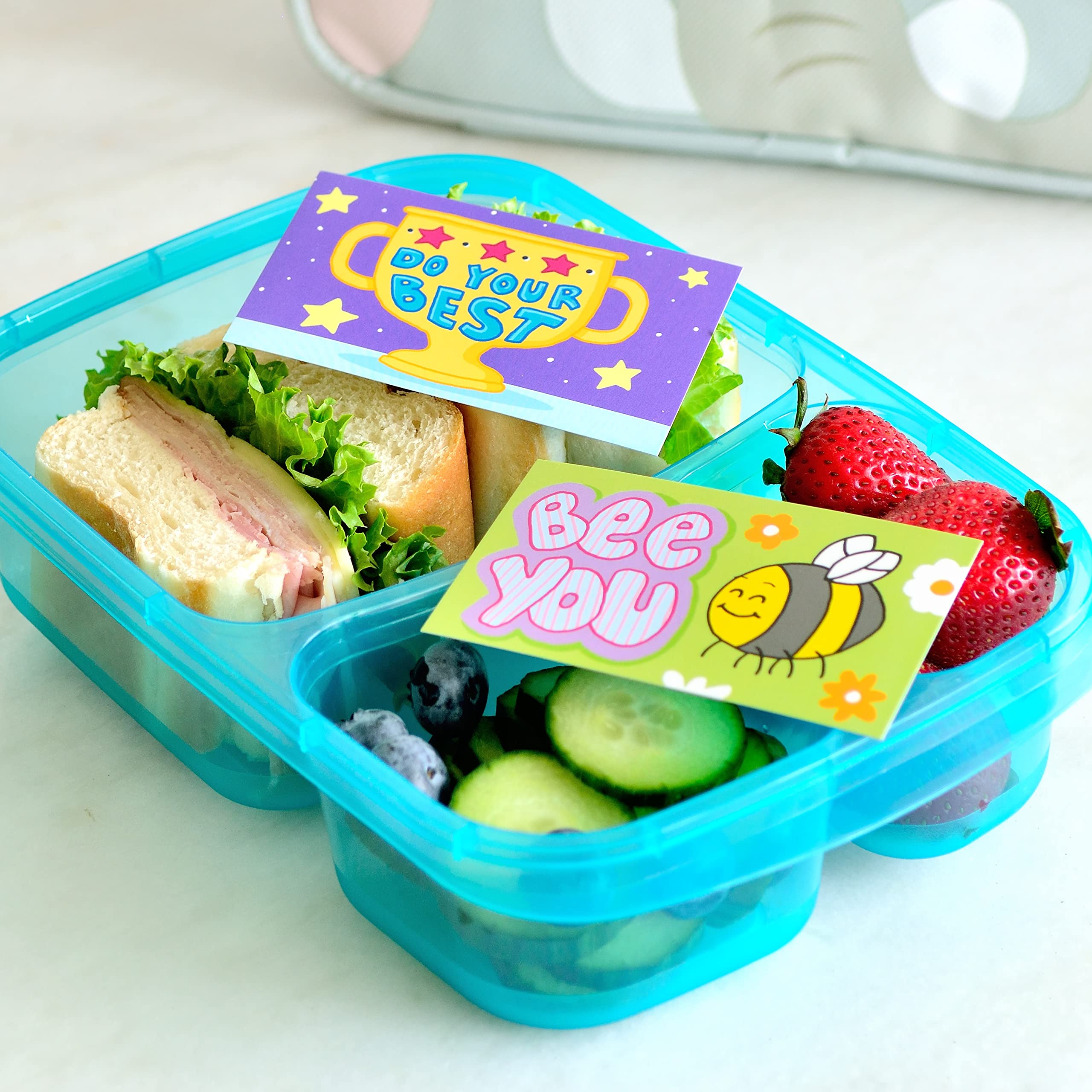 Youngever 300 Pack Lunch Box Cards For Kids, 50 Unique Design, Lunch Box Notes, Motivational And Inspirational Thinking Cards