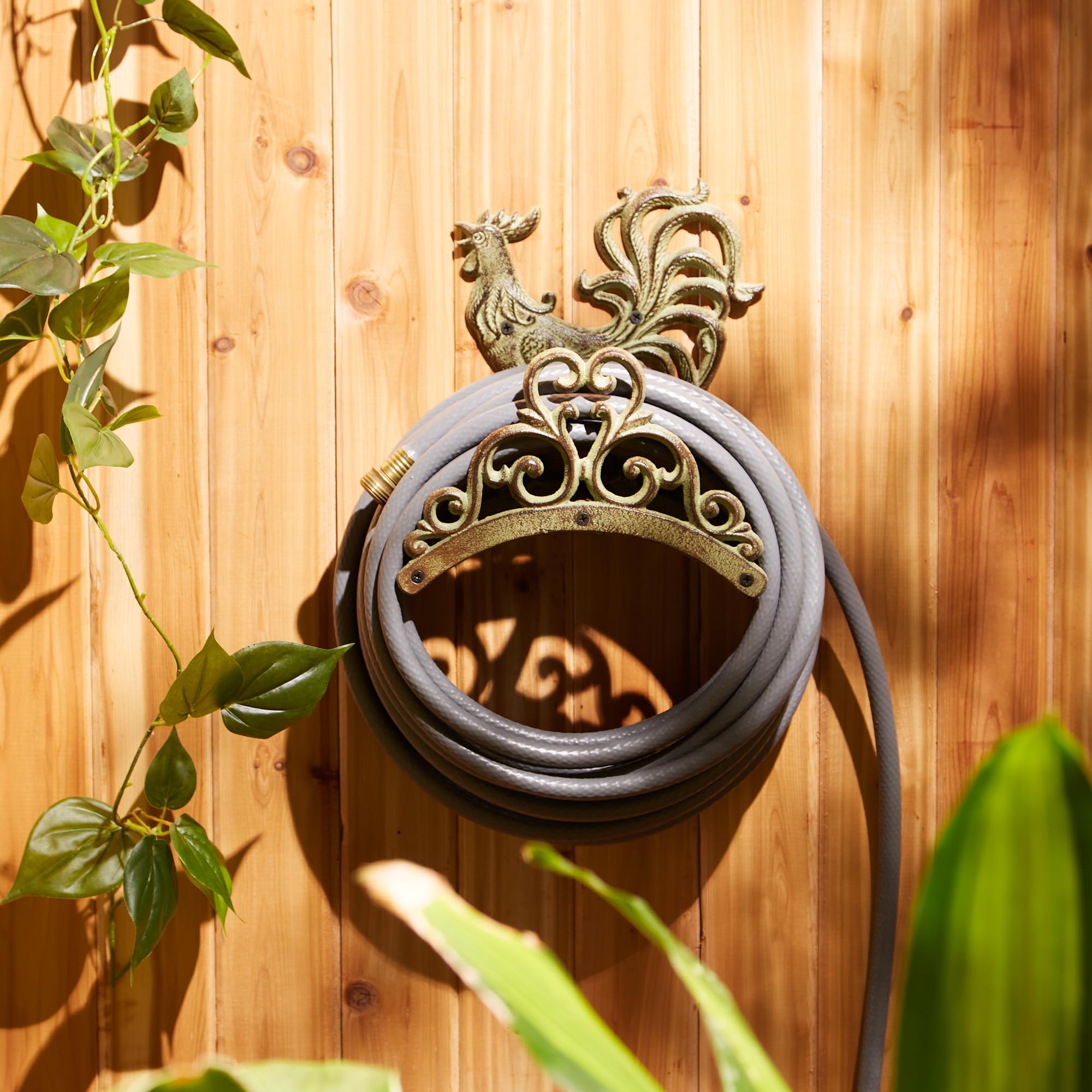 Accent Plus Rooster Cast Iron Hose Organizer 9.5X5.6X10.6