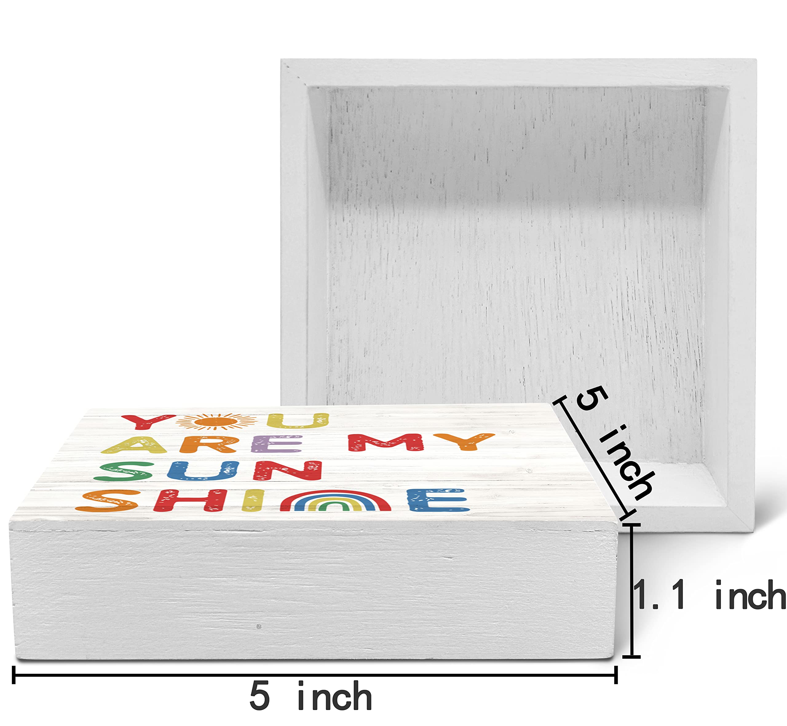 SRADMO You are My Sunshine Rainbow Sun Wood Box Sign Desk Decor