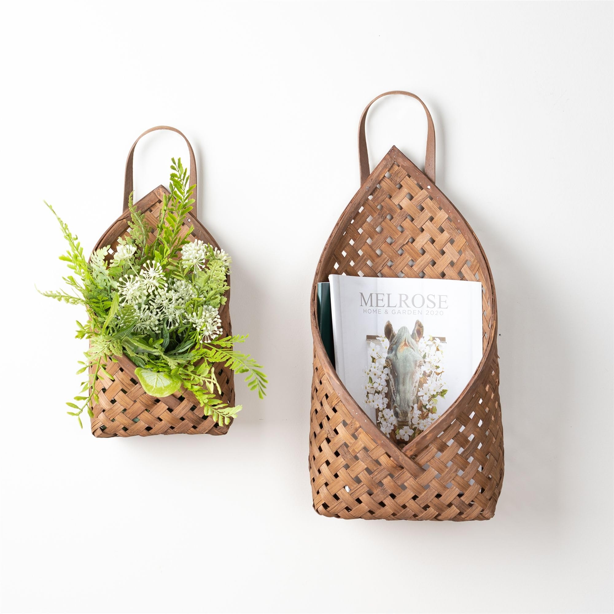 Bamboo Wall Basket (Set Of 2)