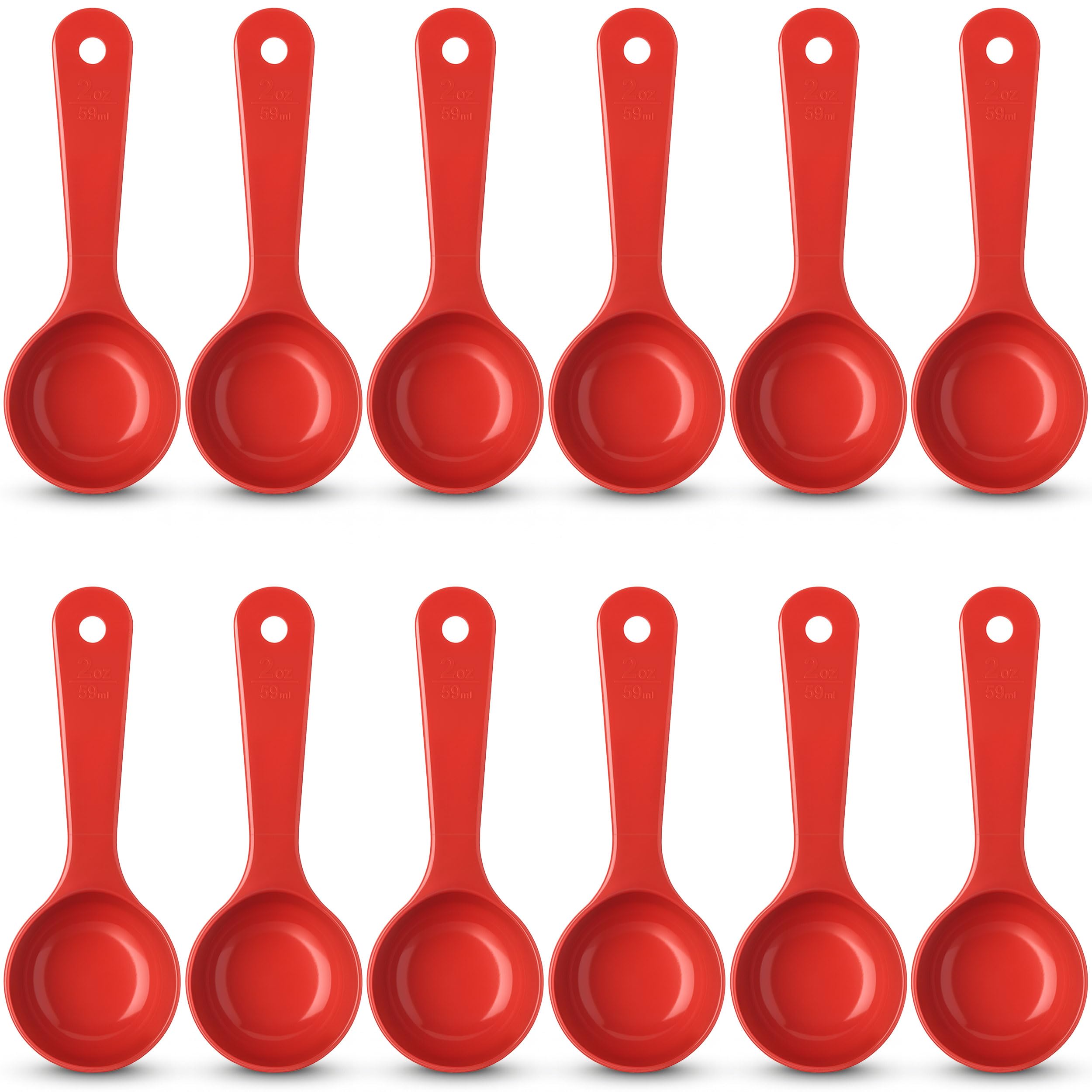 Carlisle FoodService Products 7.10  2 Ounce Solid Measuring Spoon - Flat Bottom - Portion Control Spoon - Short Handle Spoon, Re