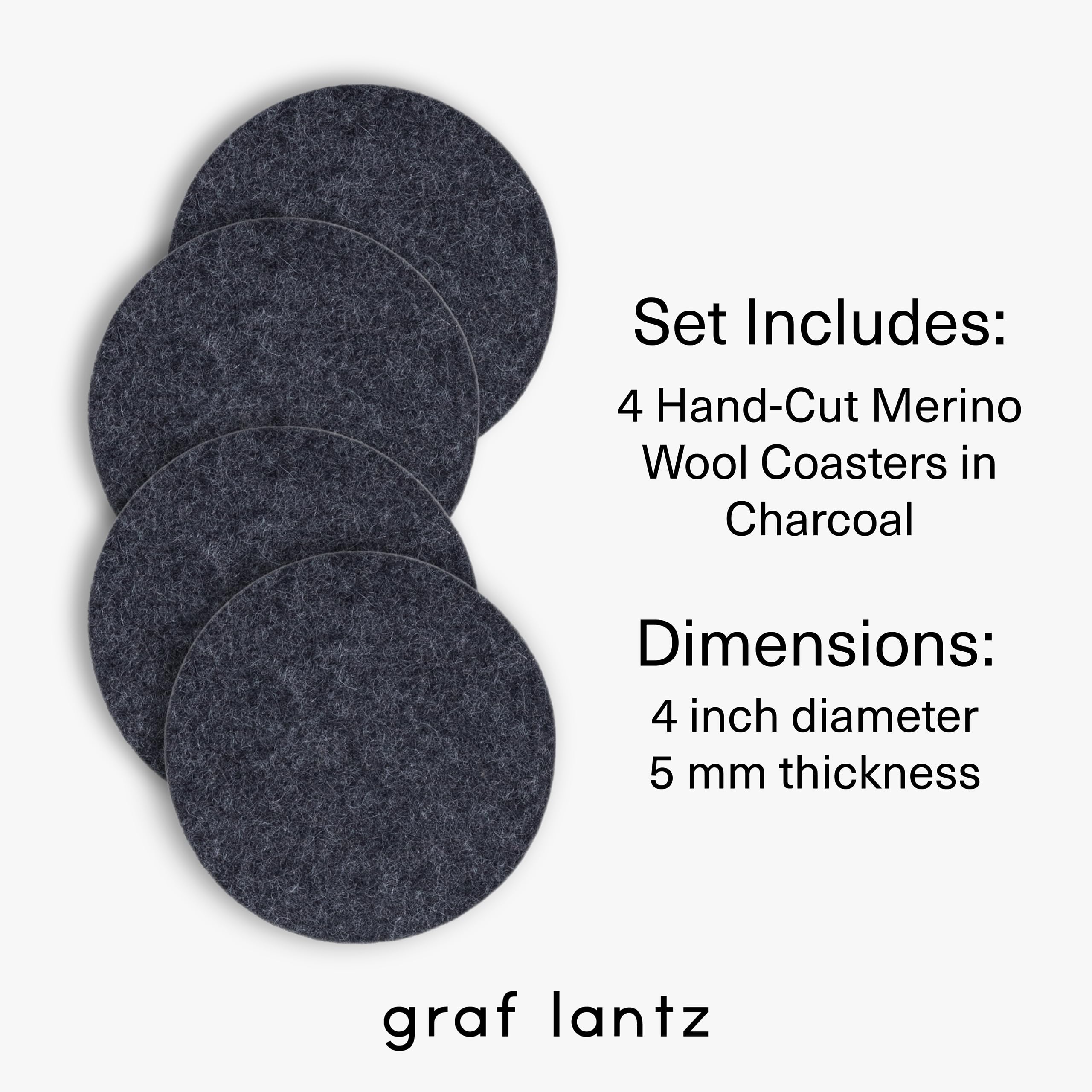 Graf Lantz - Bierfilzl Felt Coasters - Round - 100% Merino Wool - Moisture Wicking - Heat Resistant - Sustainable - Home Decor -
