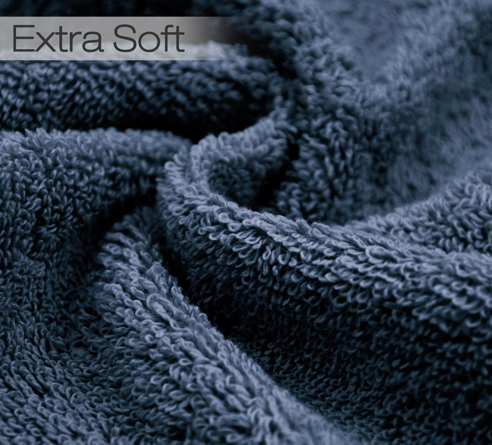 Cleanbear Extra Soft Wash Cloths Washcloths Set 6-Pack 13 x 13 Inches  Highly Absorbent Facecloths (Dark Gray)