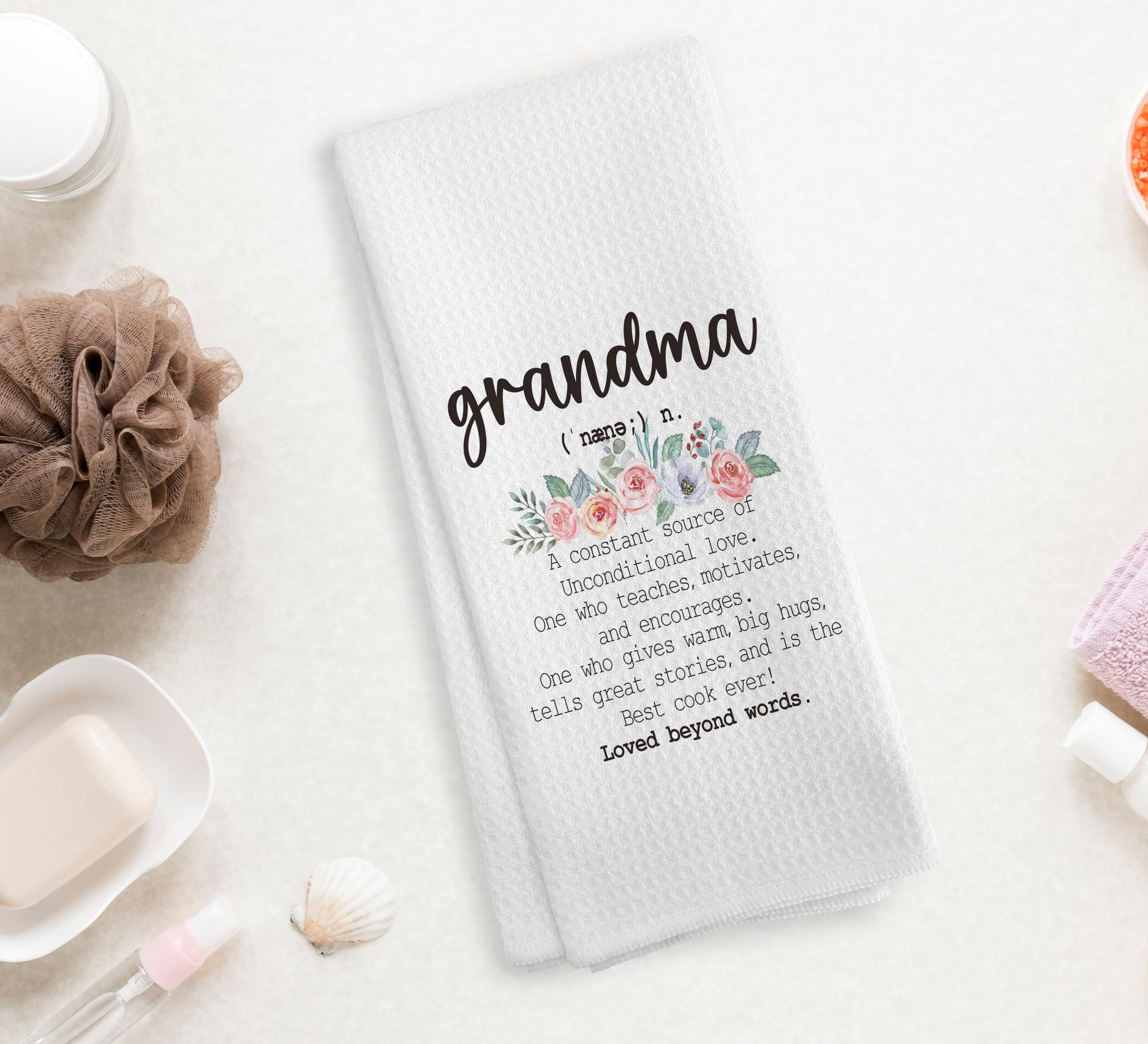 NOQL Grandma Gifts Kitchen Towels and Dishcloths, Thoughtful Gifts for Grandma, Best Hand Towels and Tea Towels for Bathroom and