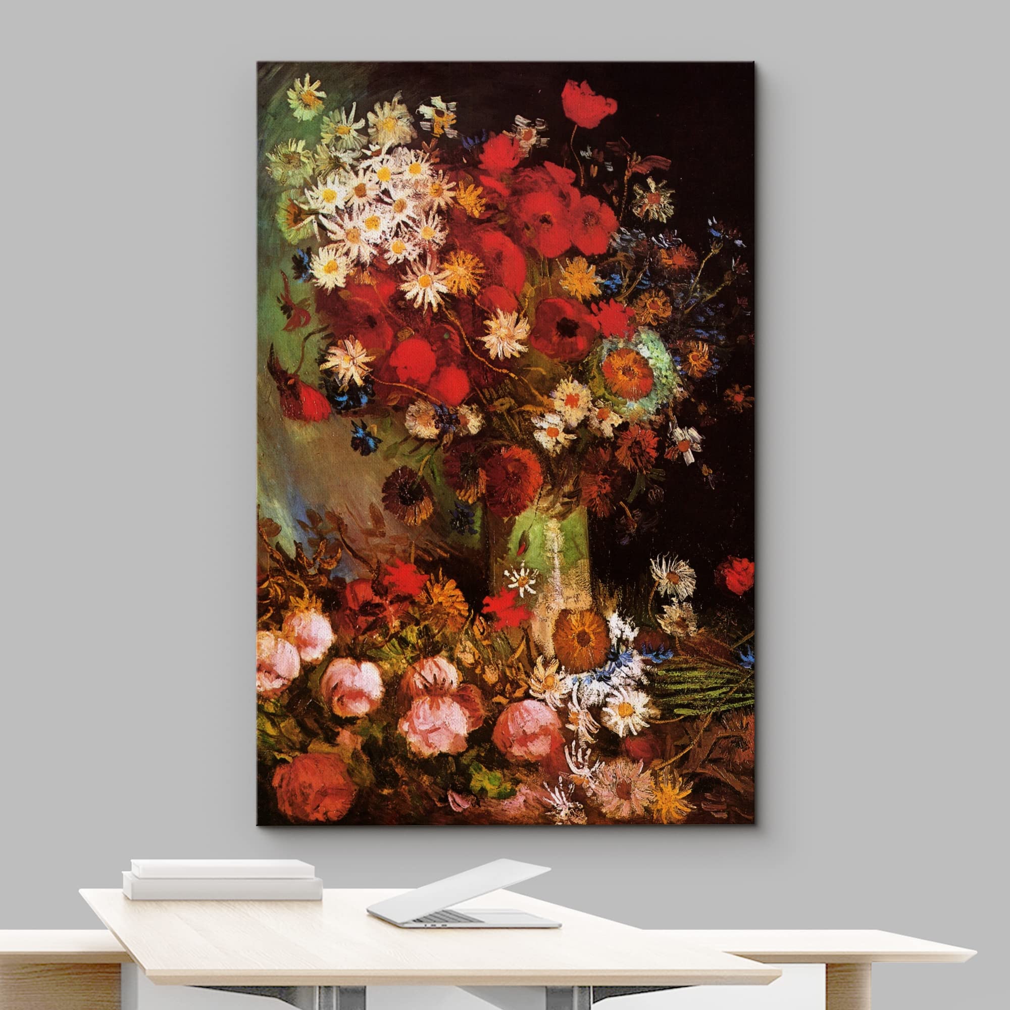 Wall26 Canvas Print Wall Art Poppy Flowers By Master Artist Vincent Van Gogh Nature Wilderness Illustrations Fine Art Relax/Calm