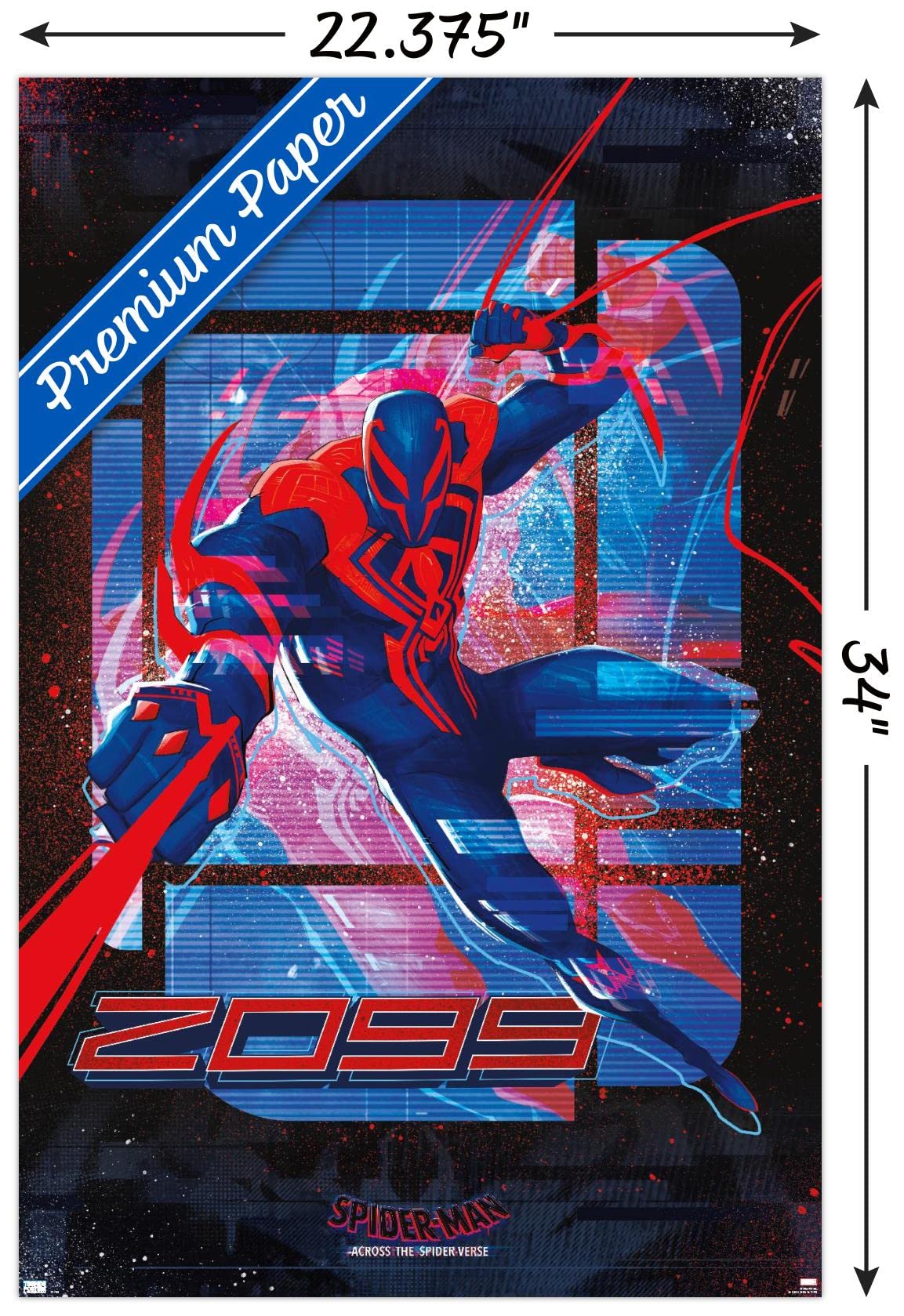 Trends International Marvel Spider-Man: Across The Spider-Verse - Spider-Man 2099 Wall Poster, 22.37'' X 34.00'', Premium Poster
