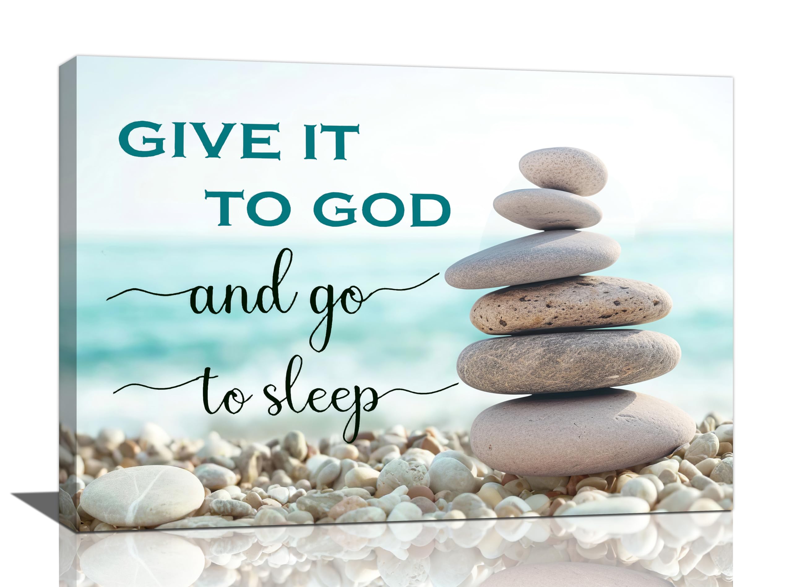 Scripture Wall Art Bible Verse Christian Gifts Canvas Give It To God Go To Sleep Wall Decor Inspirational Quote Prints Painting