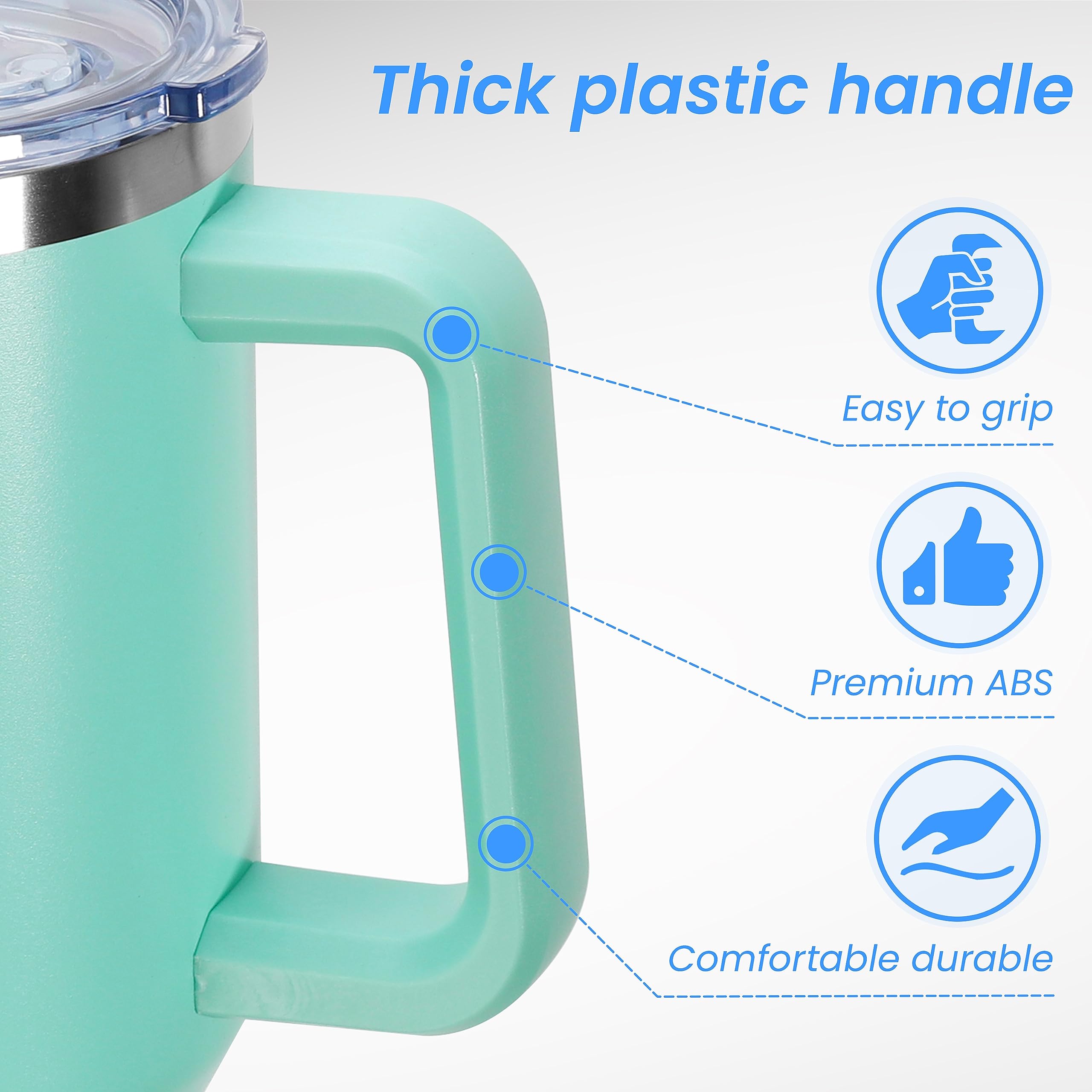 Domicare 40 Oz Tumbler With Handle And Straw, Stainless Steel Tumbler With Lid And Straw, Reusable Vacuum Insulated Cup, Travel