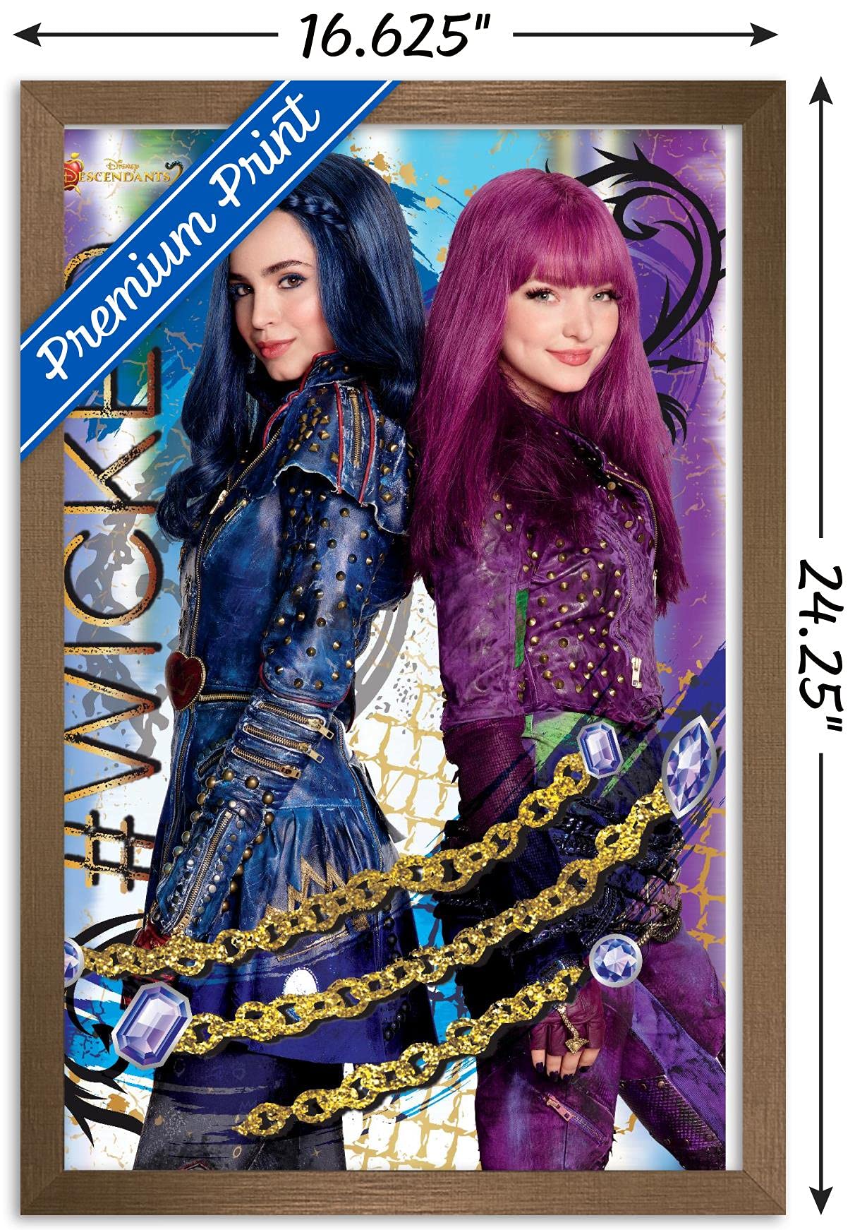 Trends International Disney Descendants 2 - Wicked Wall Poster, 14.725'' X 22.375'', Bronze Framed Version
