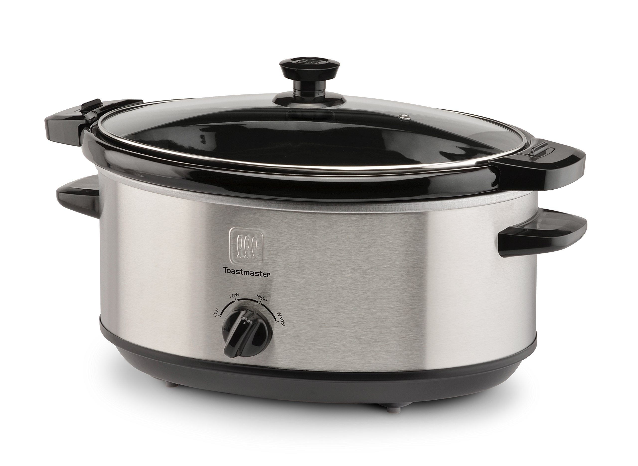 Toastmaster TM-702SC 7 Quart Locking Lid Travel Slow Cooker, Silver/Black