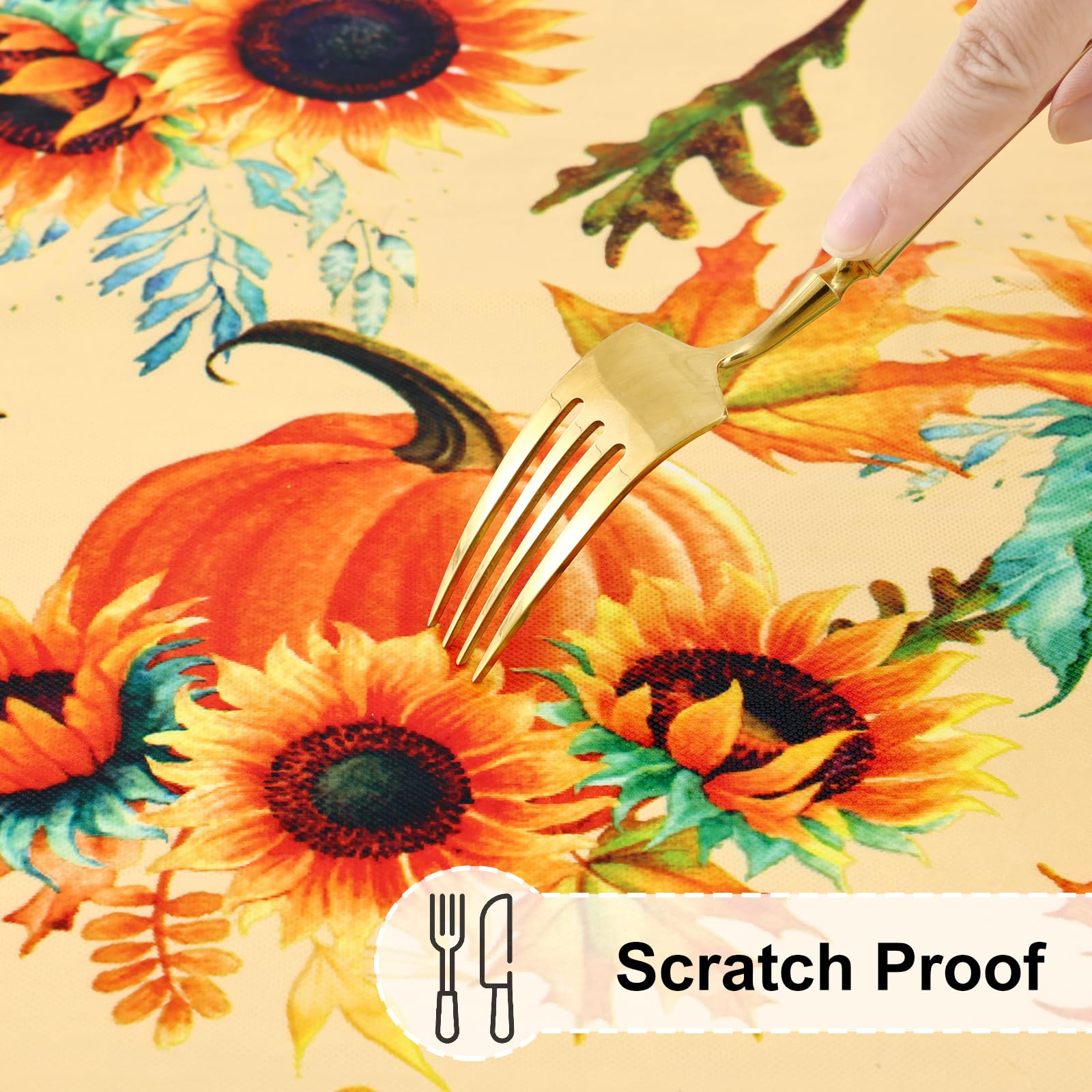 misaya Rectangle Vinyl Tablecloth, Fitted Table Cover, 100% Waterproof, Elastic Edge, Flannel Backing, Plastic Table Cloth Fit 6