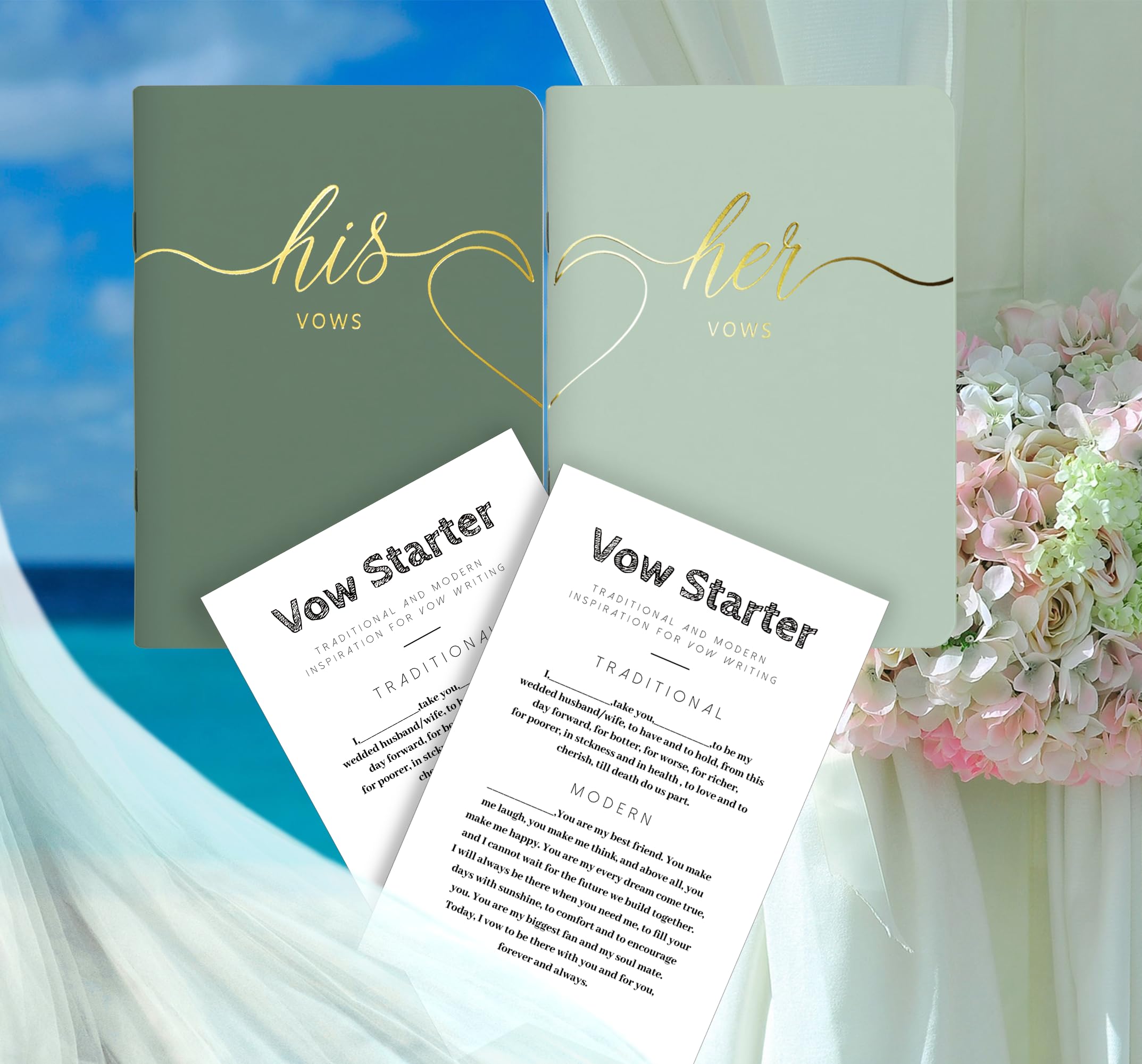 Lssh Gmbh Wedding Vow Books,Original Vow Books His And Hers,Perfect Wedding Essentials For Your Wedding Day,28 Pages,5.5'' X 4''