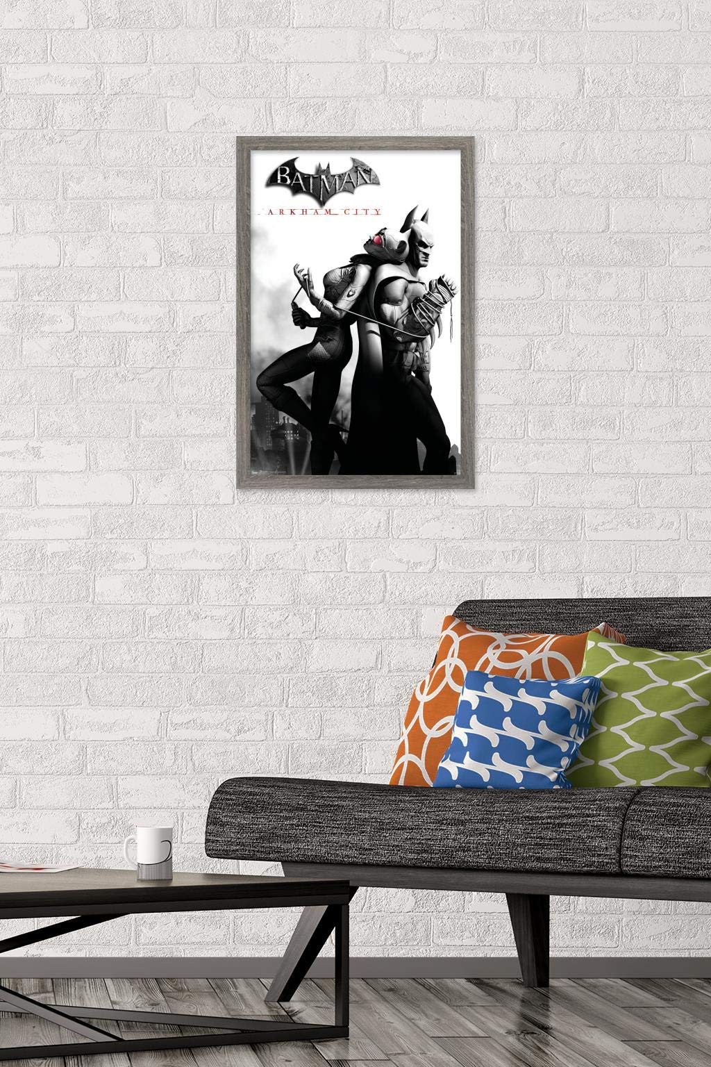 Trends International Dc Comics Video Game - Arkham City - Catwoman Wall Poster, 14.725'' X 22.375'', Barnwood Framed Version