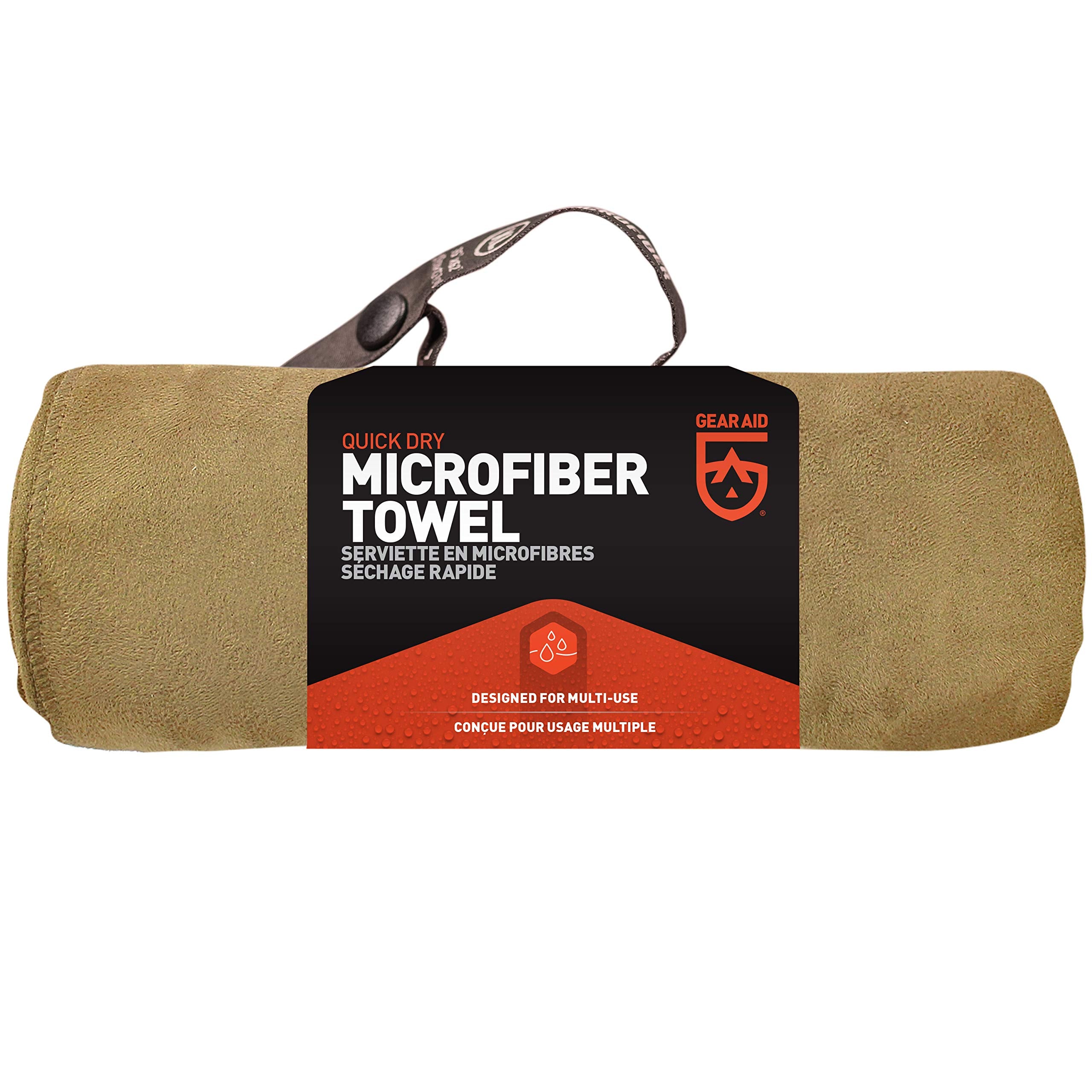 Gear Aid Quick Dry Microfiber Towel For Travel, Camping And Sports, Coyote, L, 30    X 50