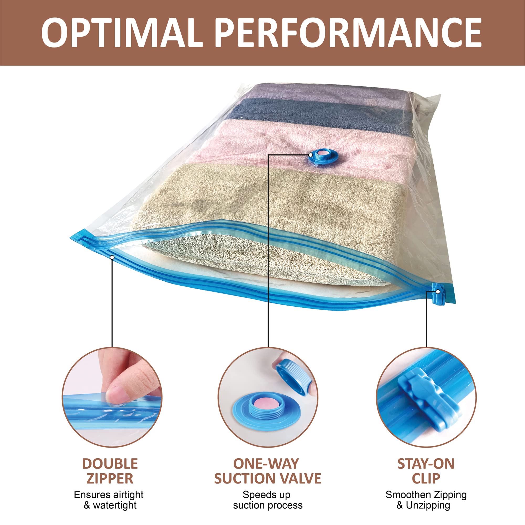 Vacuum Storage Bags  10 Small Space Saver Bags Vacuum Seal/Sealer Bags with Pump for Clothes  Comforters  Blankets  Bedding