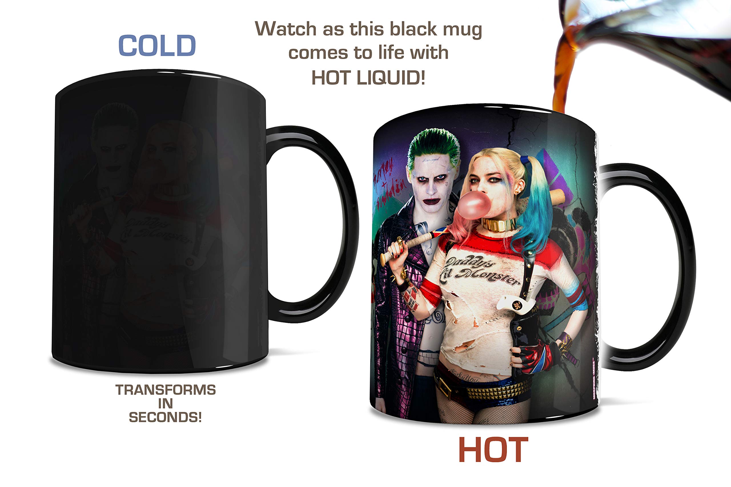 Morphing Mugs Suicide Squad The Joker and Harley Quinn Heat Reveal Ceramic Coffee Mug - 11 Ounce