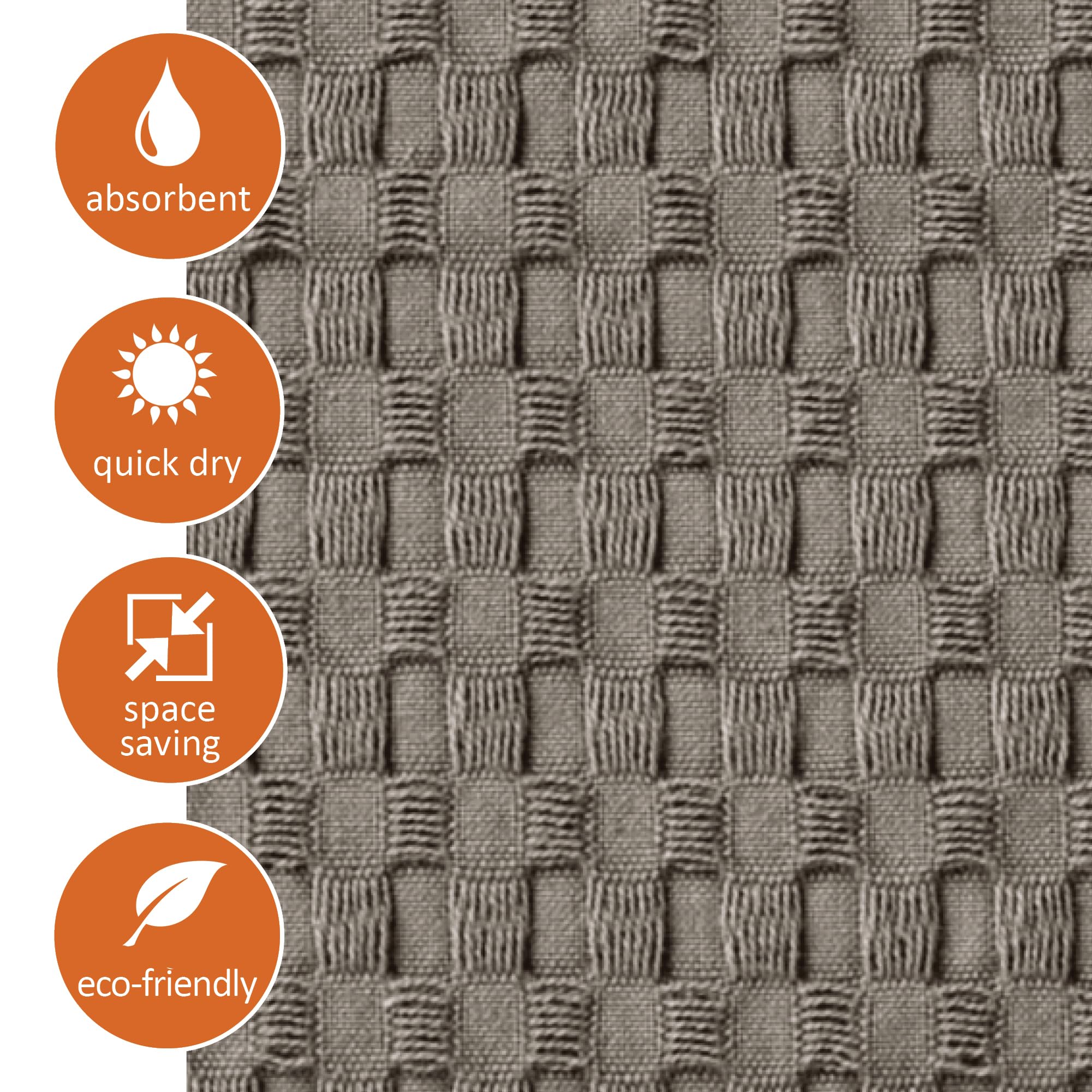 Gilden Tree Decorative Waffle Hand Towels For Bathroom, 20X35 Large, Quick Drying Fingertip Towel, 2 Pack, Modern Style (Stone)