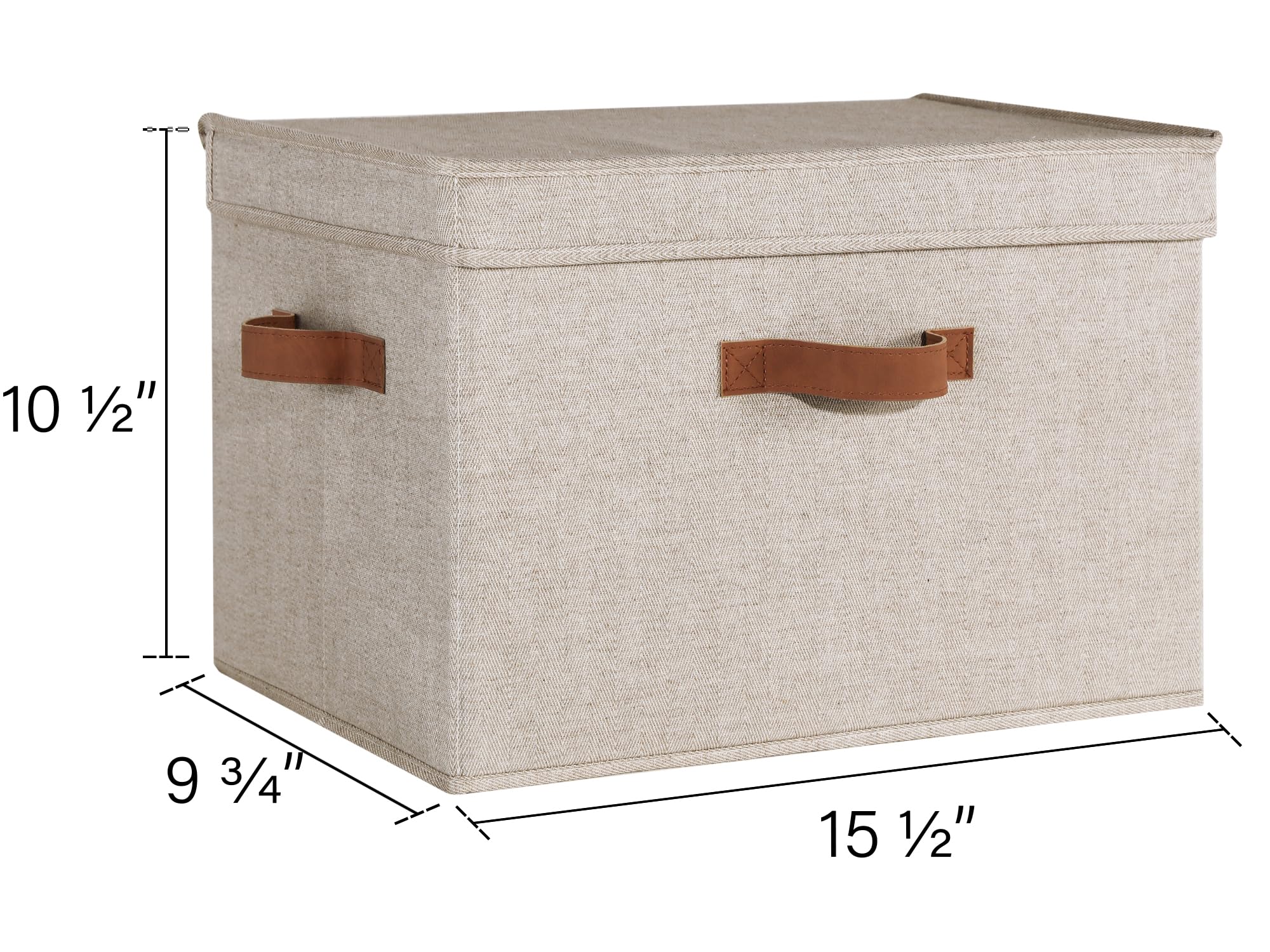 Storageworks Closet Storage Bin With Lids, Decorative Storage Boxes With Handles, Fabric Storage Bins For Clothes, Large, Brown