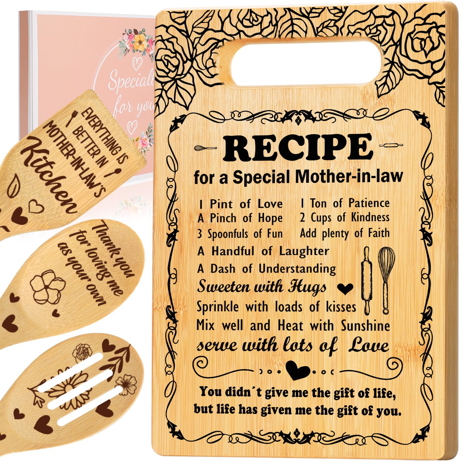 Mother in Law Gifts from Daughter in Law Christmas, Cutting Board Gifts for Mother in Law for Birthday, Mother in Law Birthday G