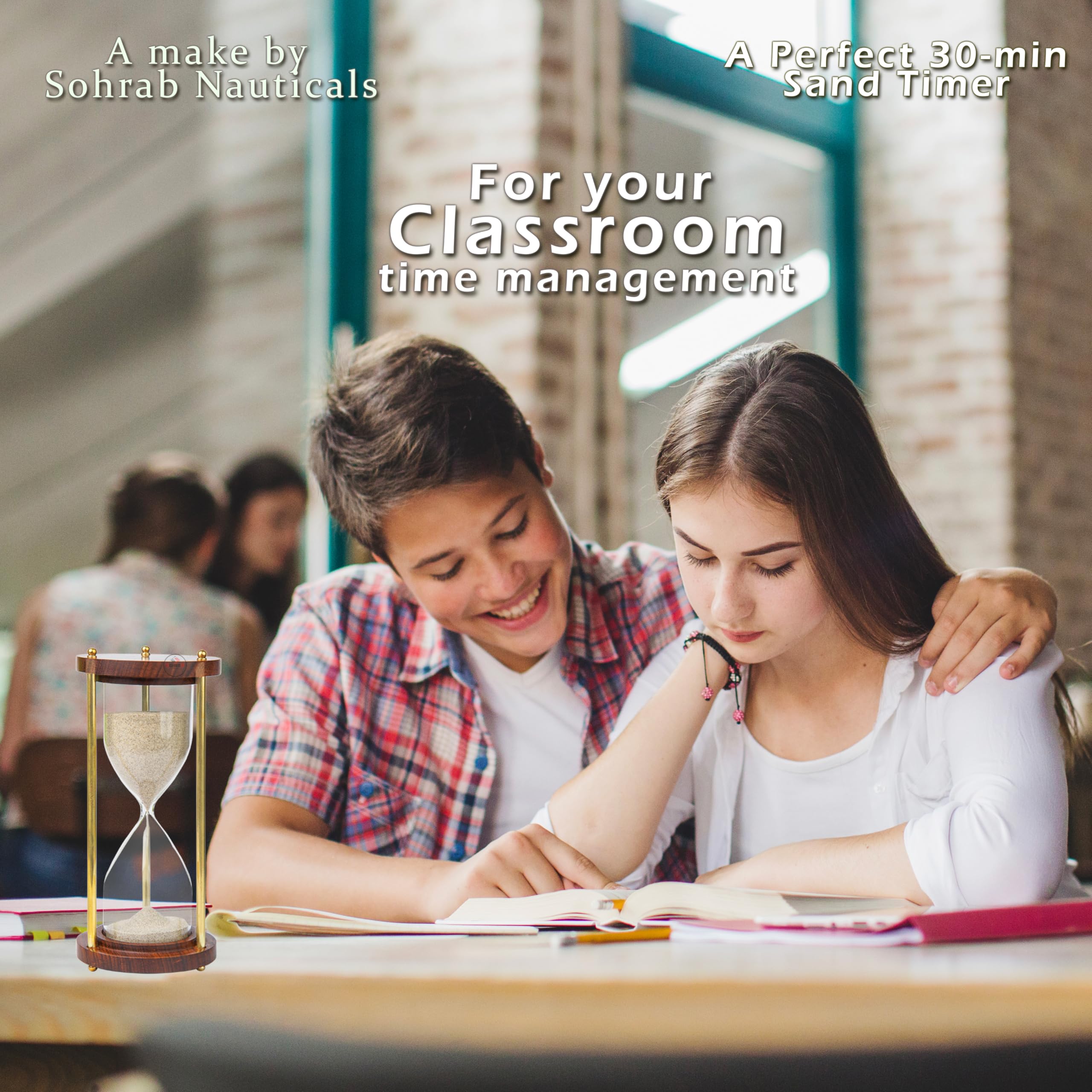 Sohrab Nauticals Hourglass 30 Minute Sand Timer Sand Glass Clock Timer With Natural Sand Sand Timer For Home & Kitchen Office Ta