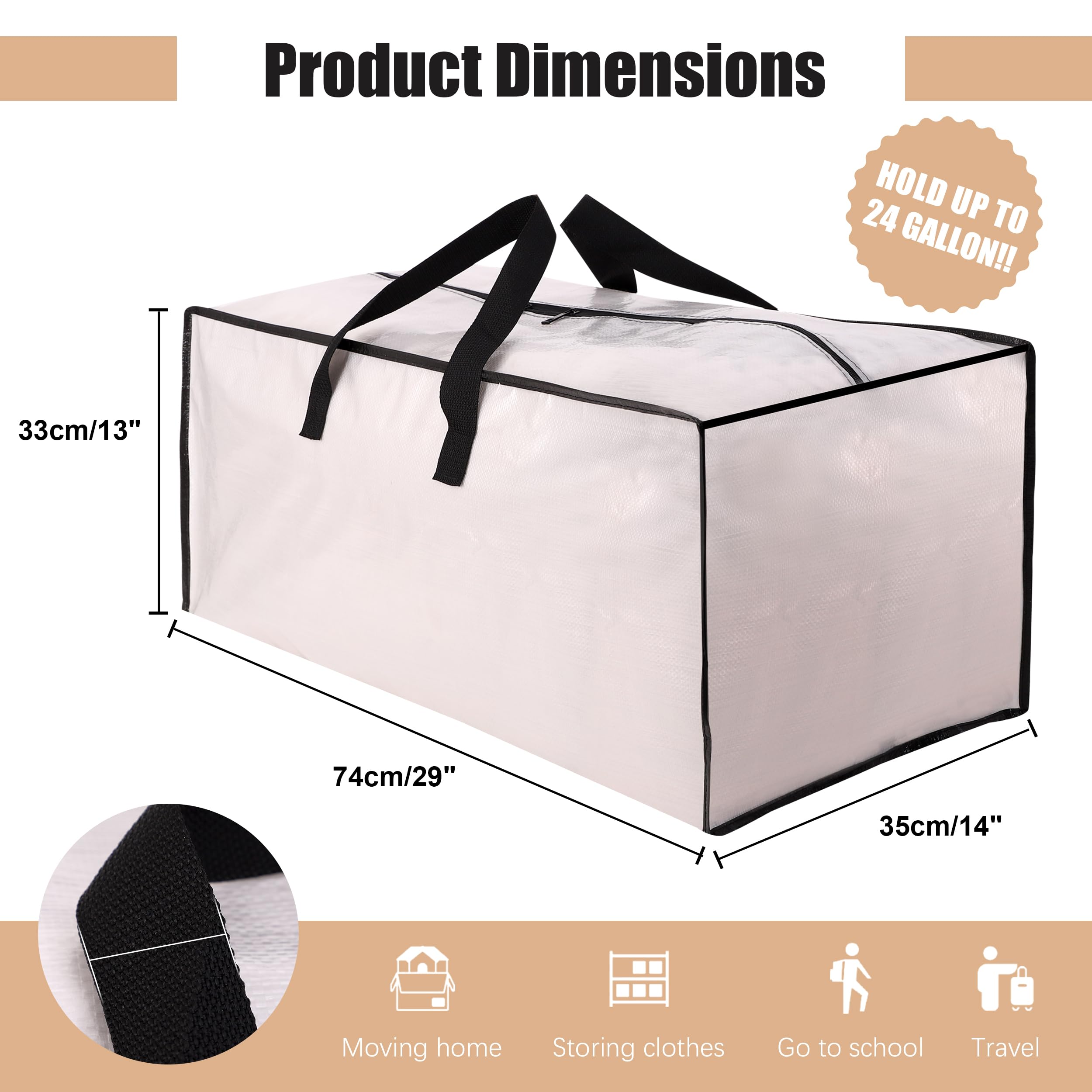 Naturelux Heavy Duty Moving Bags With Backpack Straps And Strong Handles, Alternative To Moving Boxes And Storage Totes For Dorm