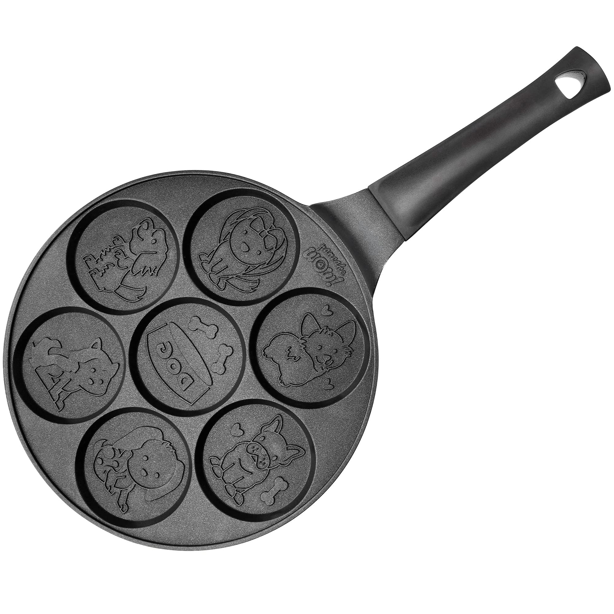 Cucinapro Puppy Friends Mini Pancake Pan - Make 7 Unique Flapjacks - Nonstick Griddle For Breakfast Pup Animal Fun & Easy Cleanu