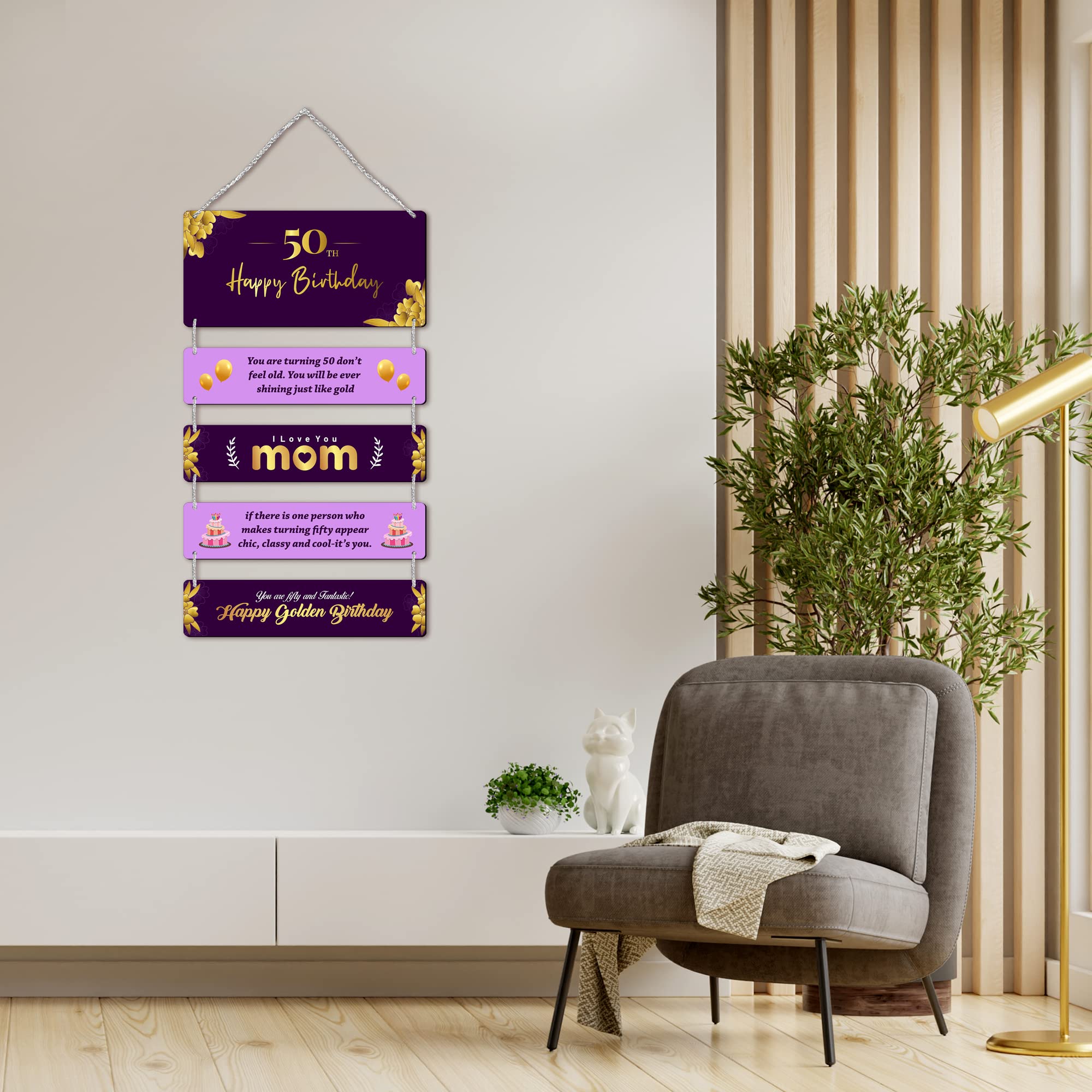 Regalocasila Wall Decoration | 50Th Birthday Wishes Quotes | For Mom From Son Daughter | Unique Gift | Gifts For Mother | Specia