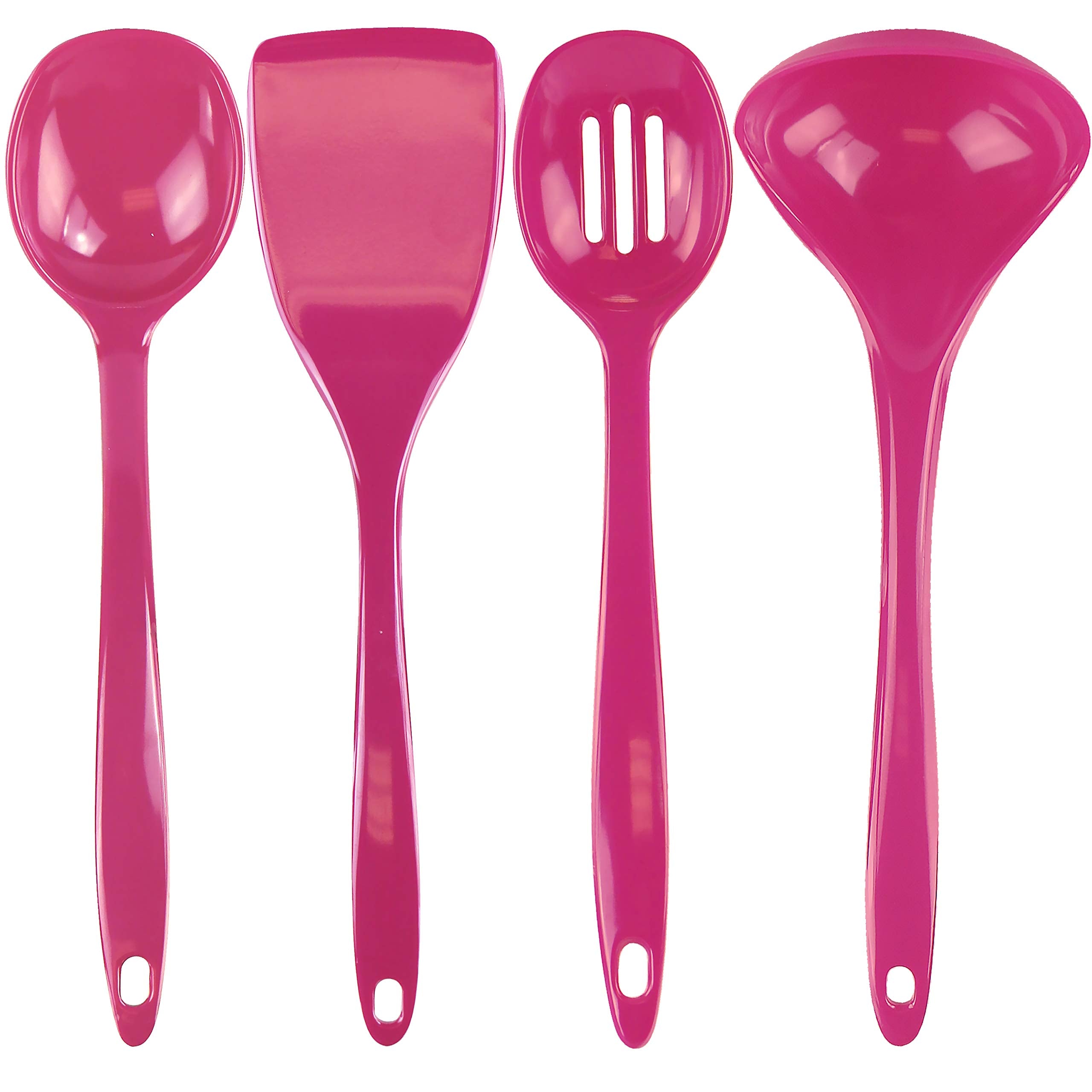 Calypso Basics By Reston Lloyd 4 Piece Melamine Utensil Set, Magenta (81603)