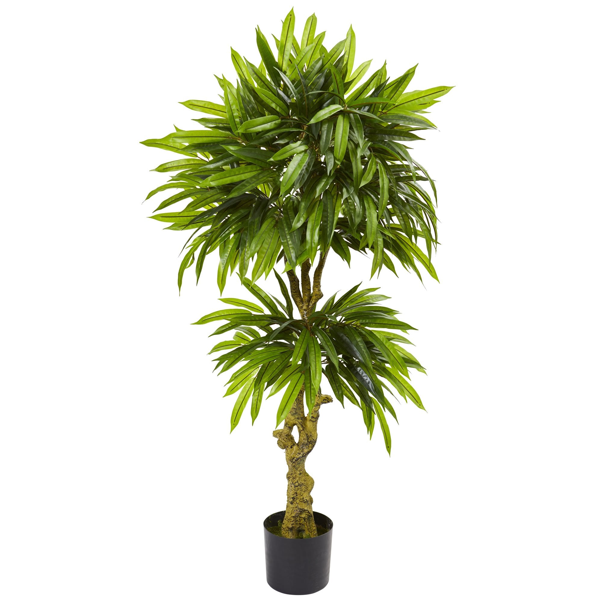 Nearly Natural 5502 Slim Mango Artificial Tree UV Resistant (Indoor/Outdoor), Green, 14.15 lbs