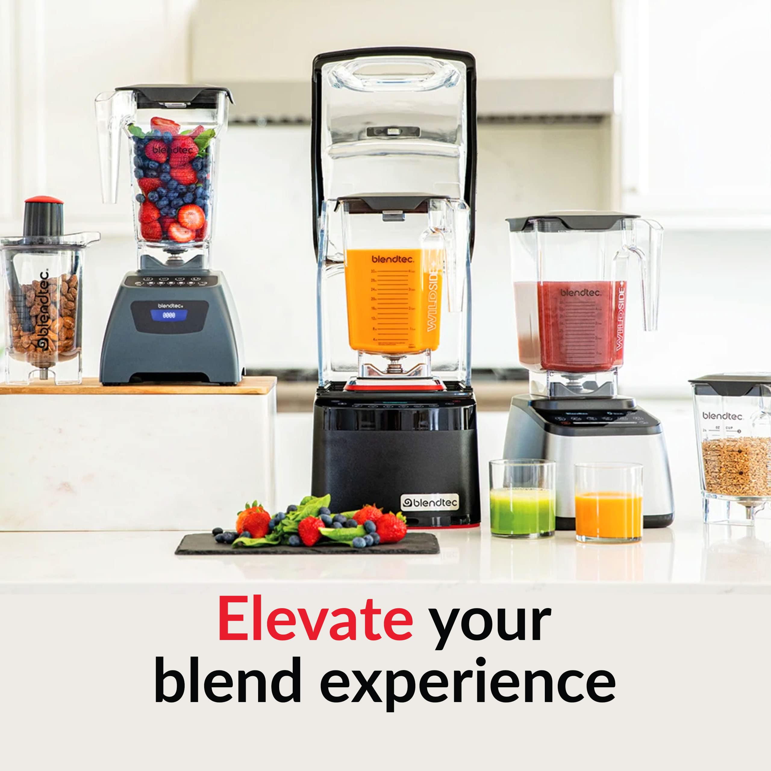 Blendtec Total Classic Original Blender, 90 Oz Wildside+ Jar, 24 Oz Twister Jar, And Spectacula Spatula - Black