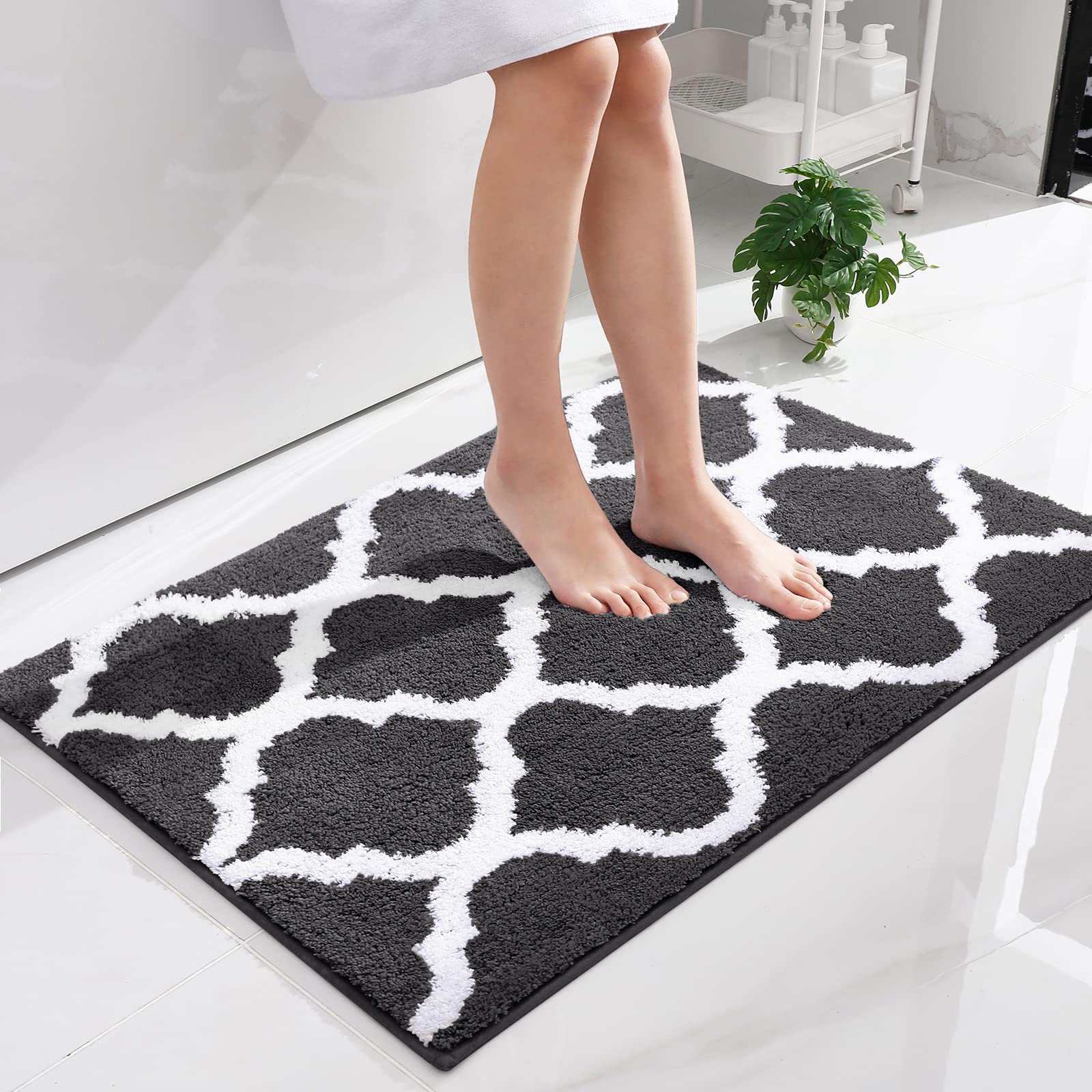 Olanly Bathroom Rugs 36X24, Soft And Absorbent Microfiber Bath Rugs, Non-Slip Shaggy Shower Carpet, Machine Wash Dry, Bath Mats