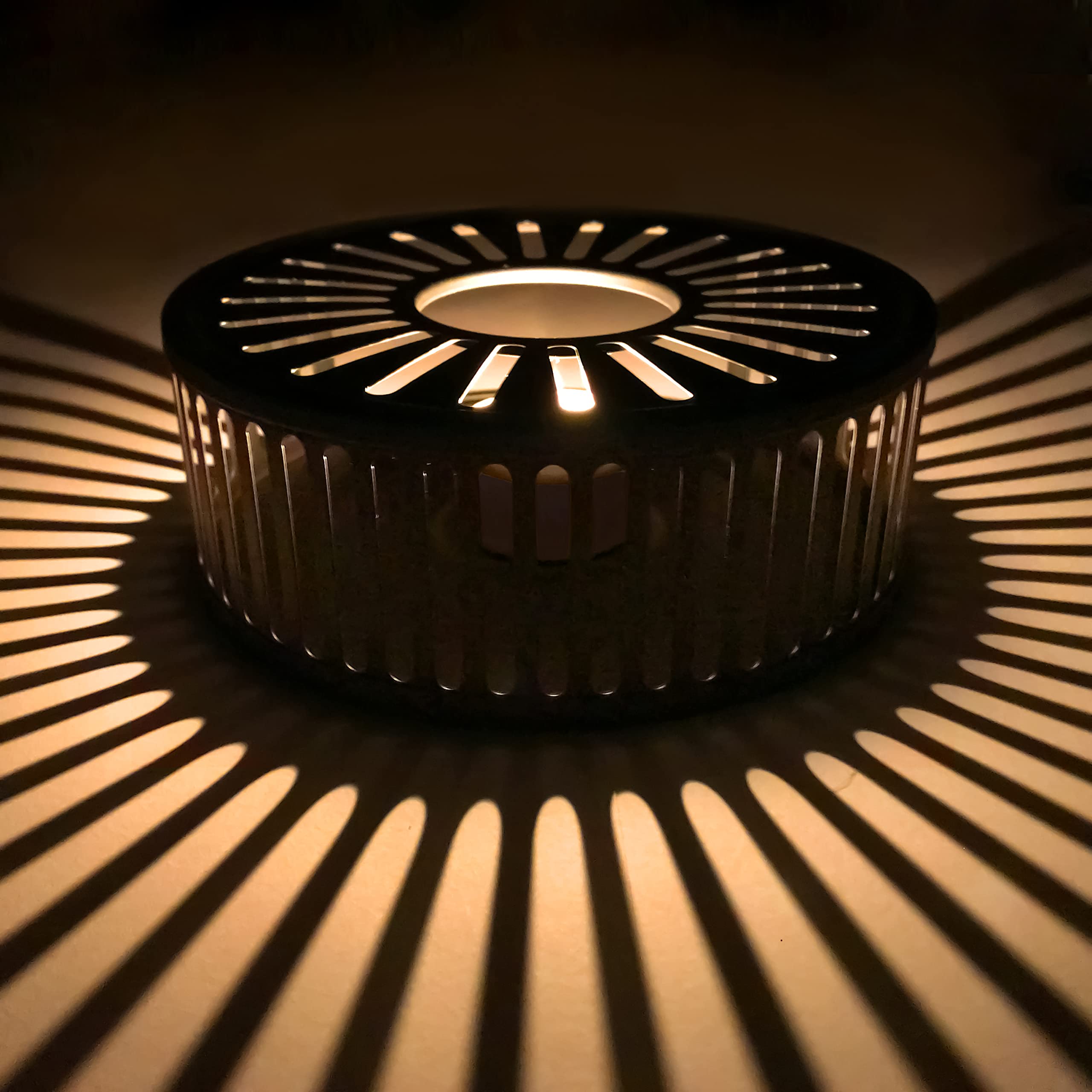 Creano Black Design Stainless Steel Tea Warmer With Tea Light Holder - Tea Cosy - Stable Not Rattling - Rechaud Suitable For All