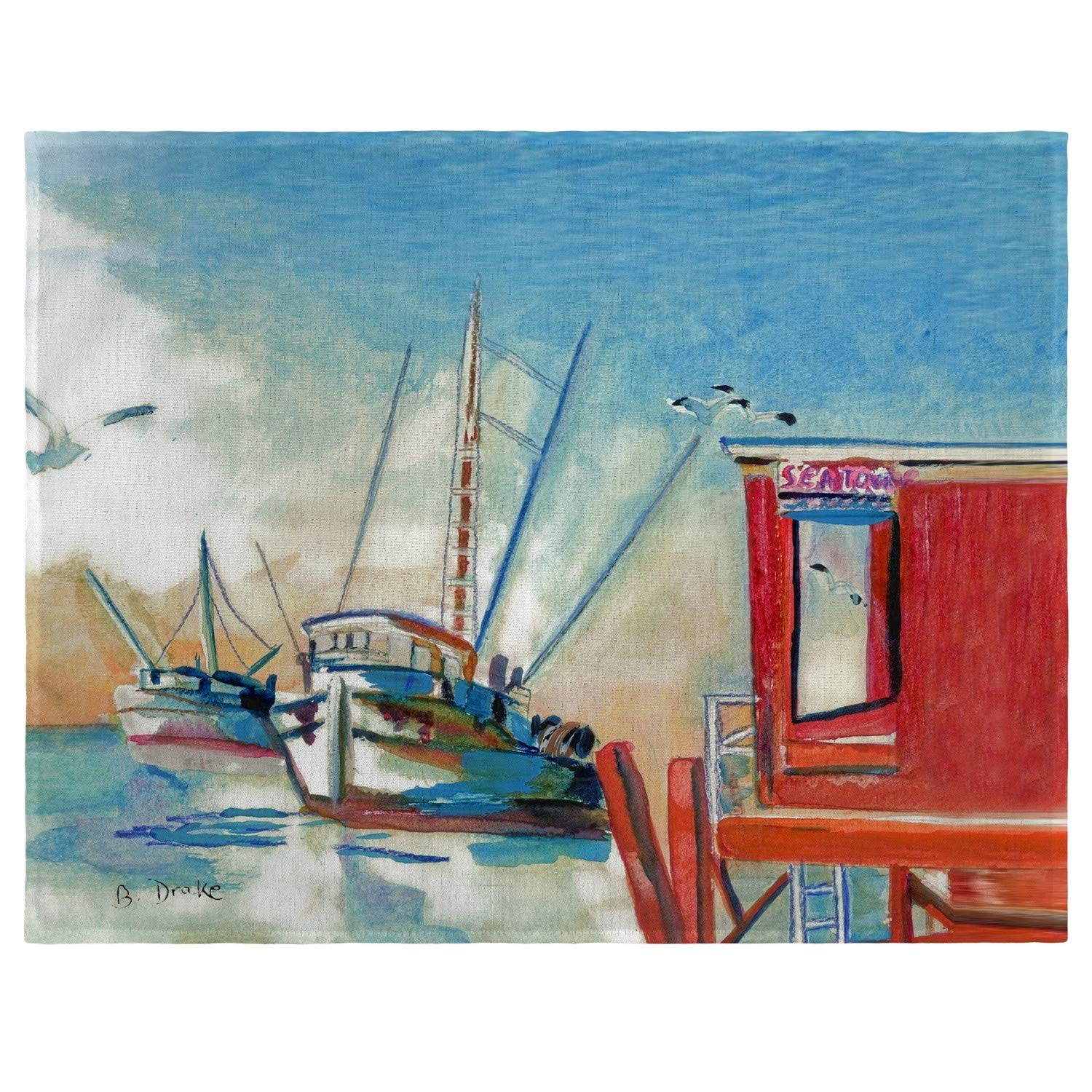 Betsy Drake Pm308 14 X 18 In. Shrimp Boat Place Mat - Set Of 4