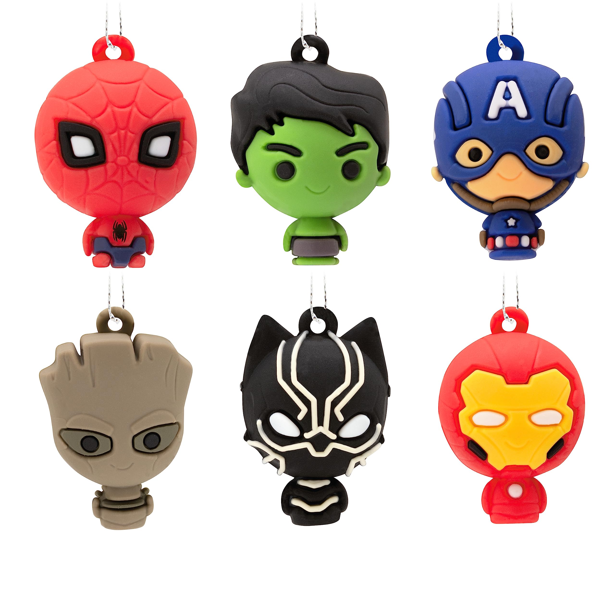 Hallmark Marvel Super Heroes Mini Christmas Ornaments, Shatterproof, Set of 6