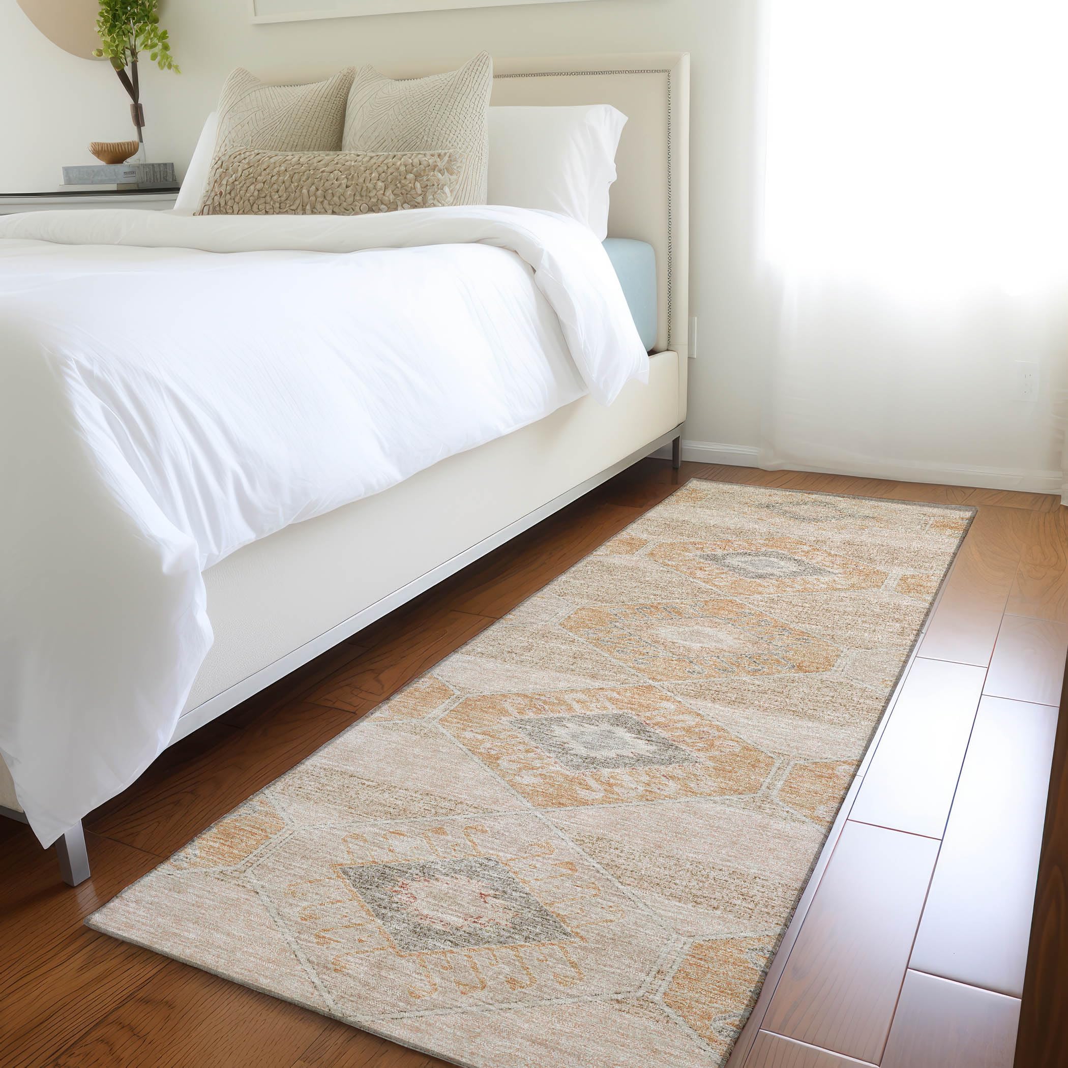Machine Washable Indoor/Outdoor Chantille Copper 23 x 76 Runner Rug