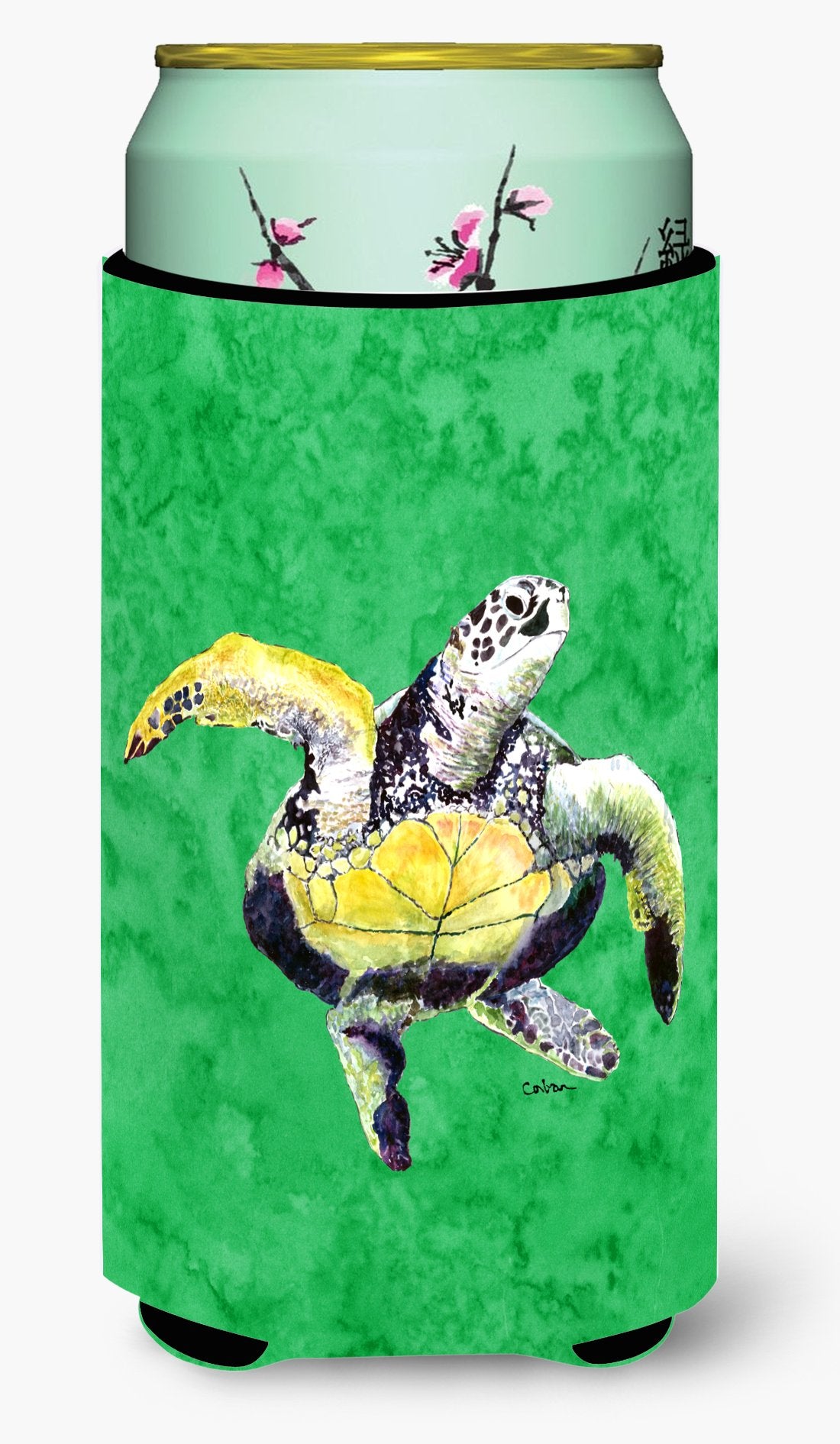 Caroline'S Treasures 8671Tbc Turtle Tall Boy Hugger Can Cooler Sleeve Hugger Machine Washable Drink Sleeve Hugger Collapsible In