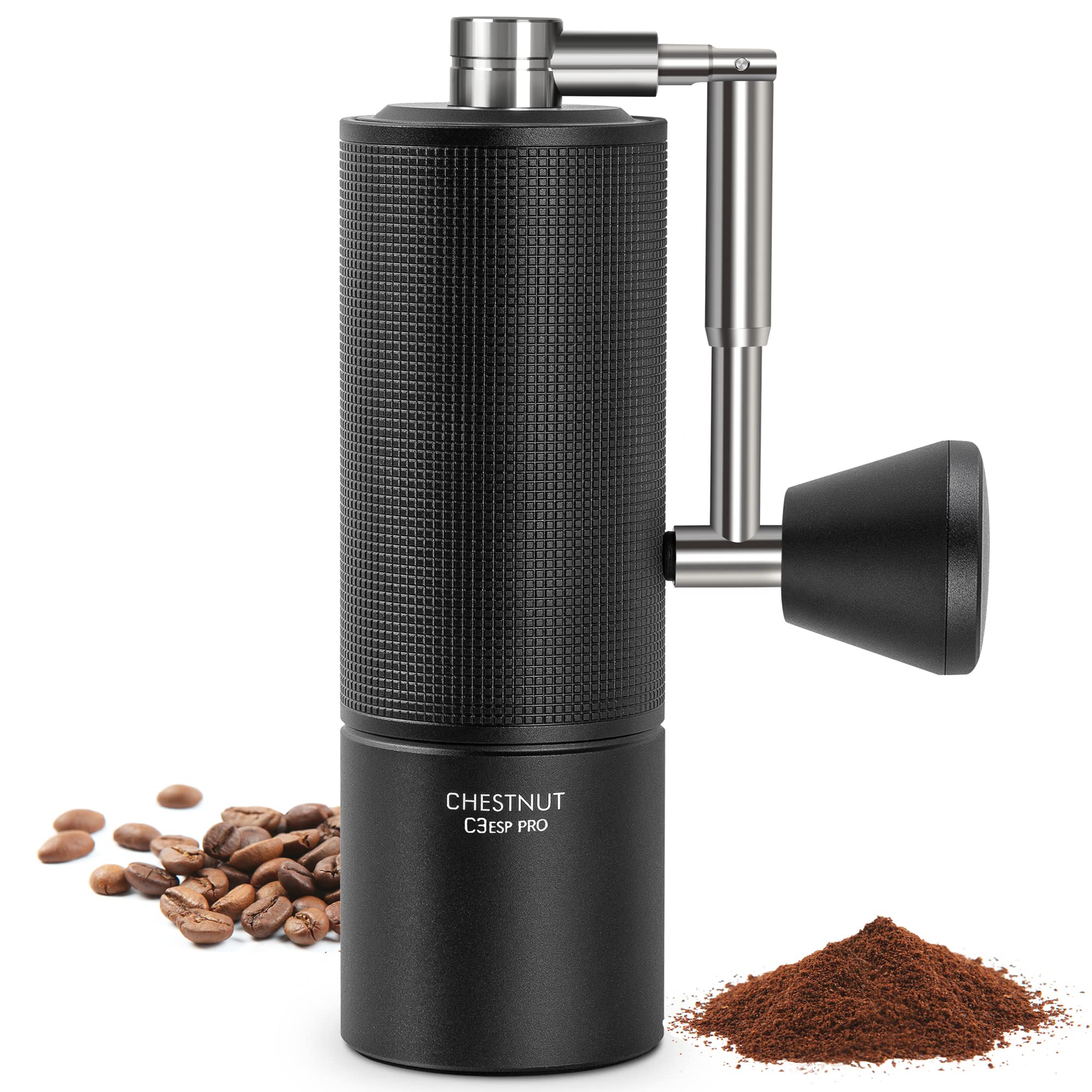 Timemore Chestnut C3 Esp Pro Hand Coffee Grinder, Stainless Steel S2C Conical Burr Manual Coffee Grinder With Foldable Handle, A