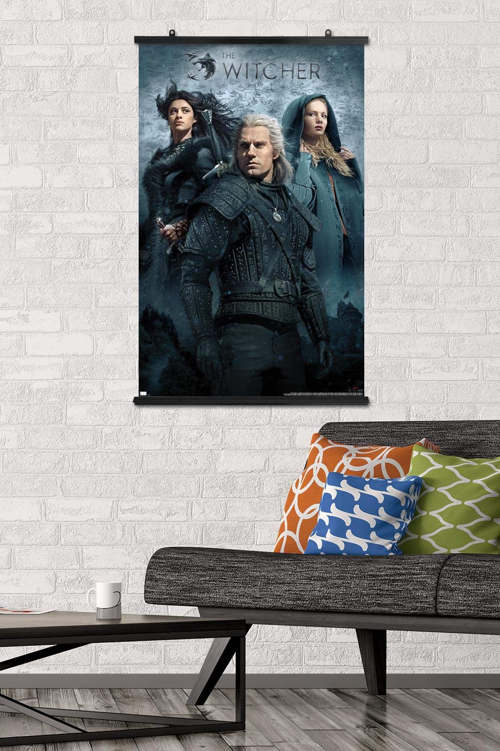 Trends International Netflix The Witcher - Key Art Wall Poster, 22.375'' X 34'', Poster & Clip Bundle