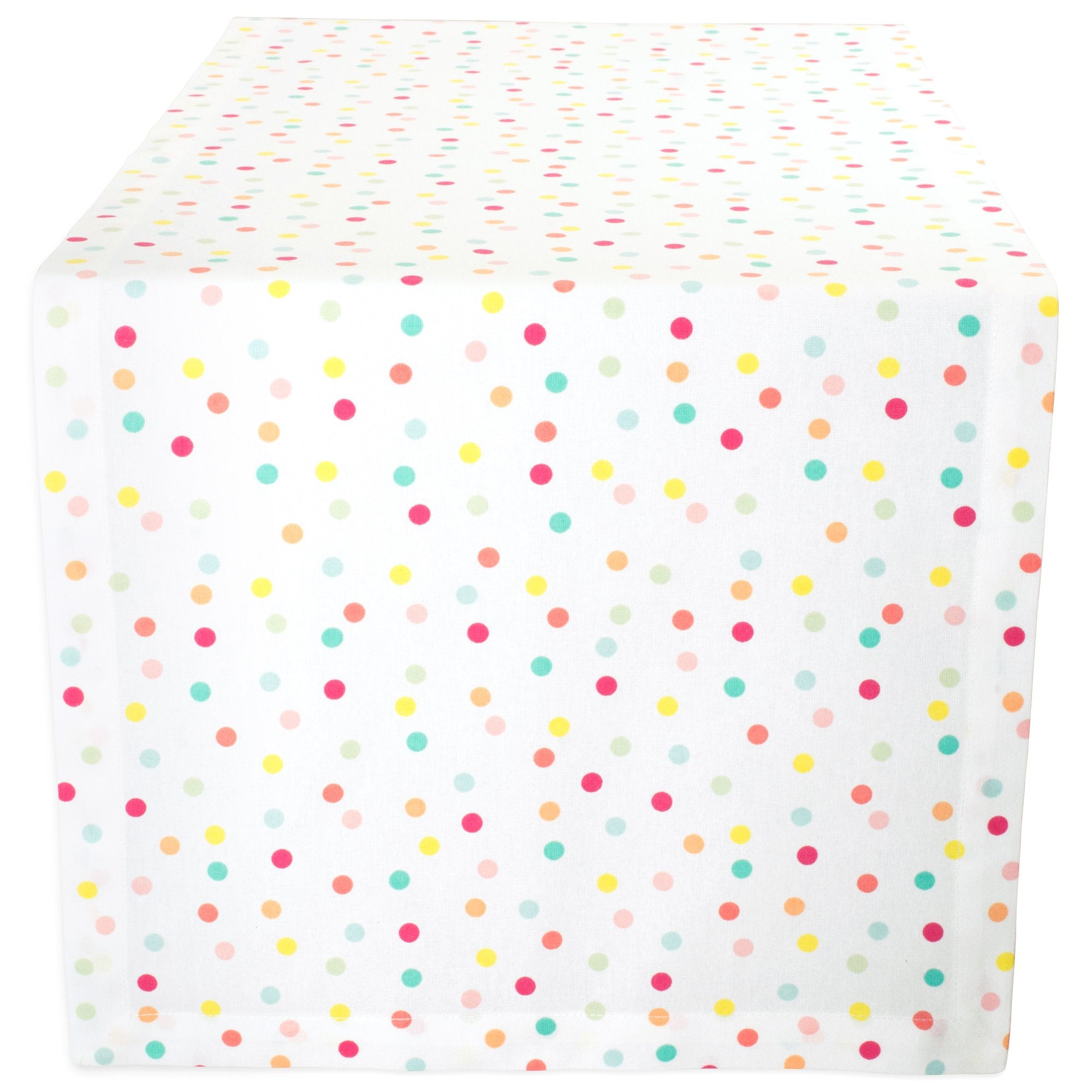 Dii Polka Dot Party Print Tabletop Collection Reusable & Machine Washable, Table Runner, 14X72, Multicolor Confetti Dots