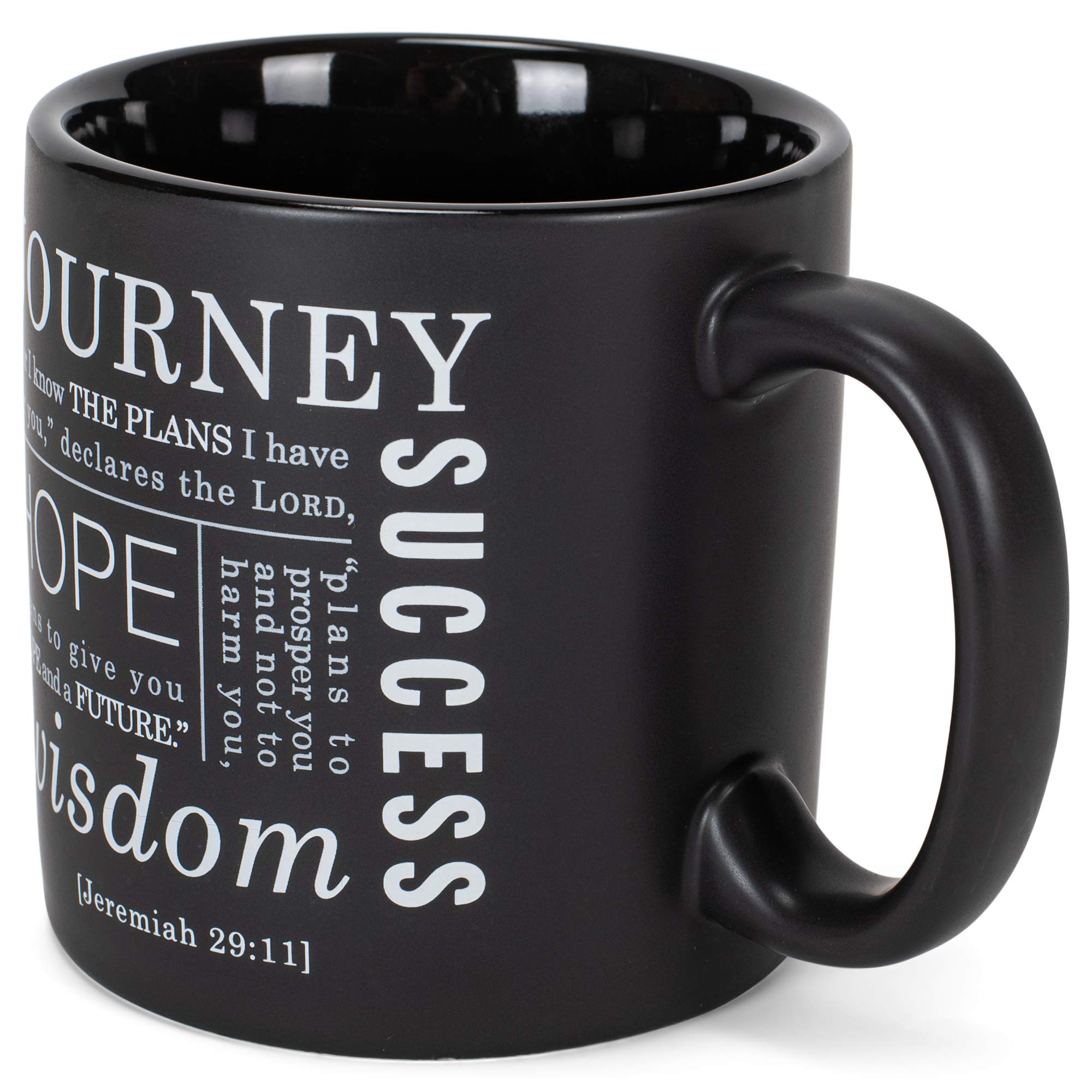 Lighthouse Christian Products The Lord Plans The Journey Matte Black 16 Ounce Ceramic Mug