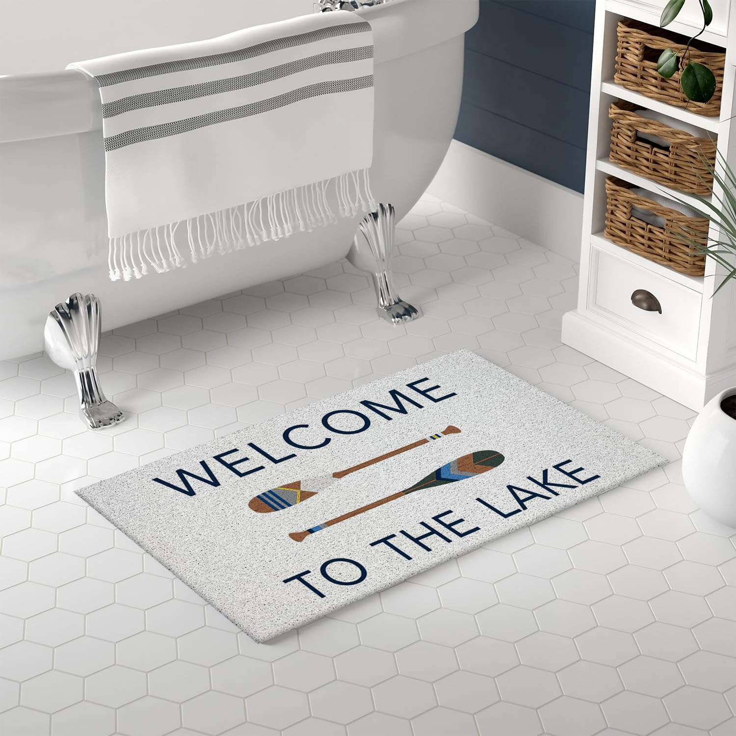 Nogrit Welcome To The Lake Door Mat, Lake House Welcome Mats Outdoor Entrance, Lake House Decor For The Home, Lake Decor Bath Ma