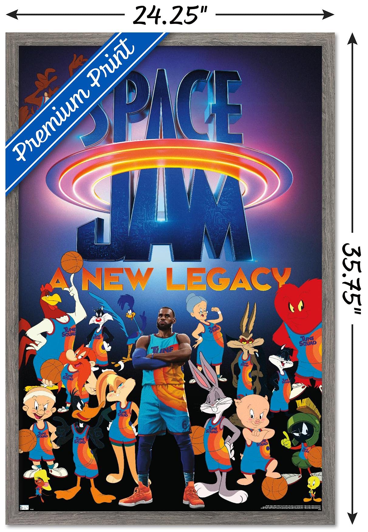 Trends International Space Jam: A New Legacy - Team Wall Poster, 22.375'' X 34'', Barnwood Framed Version