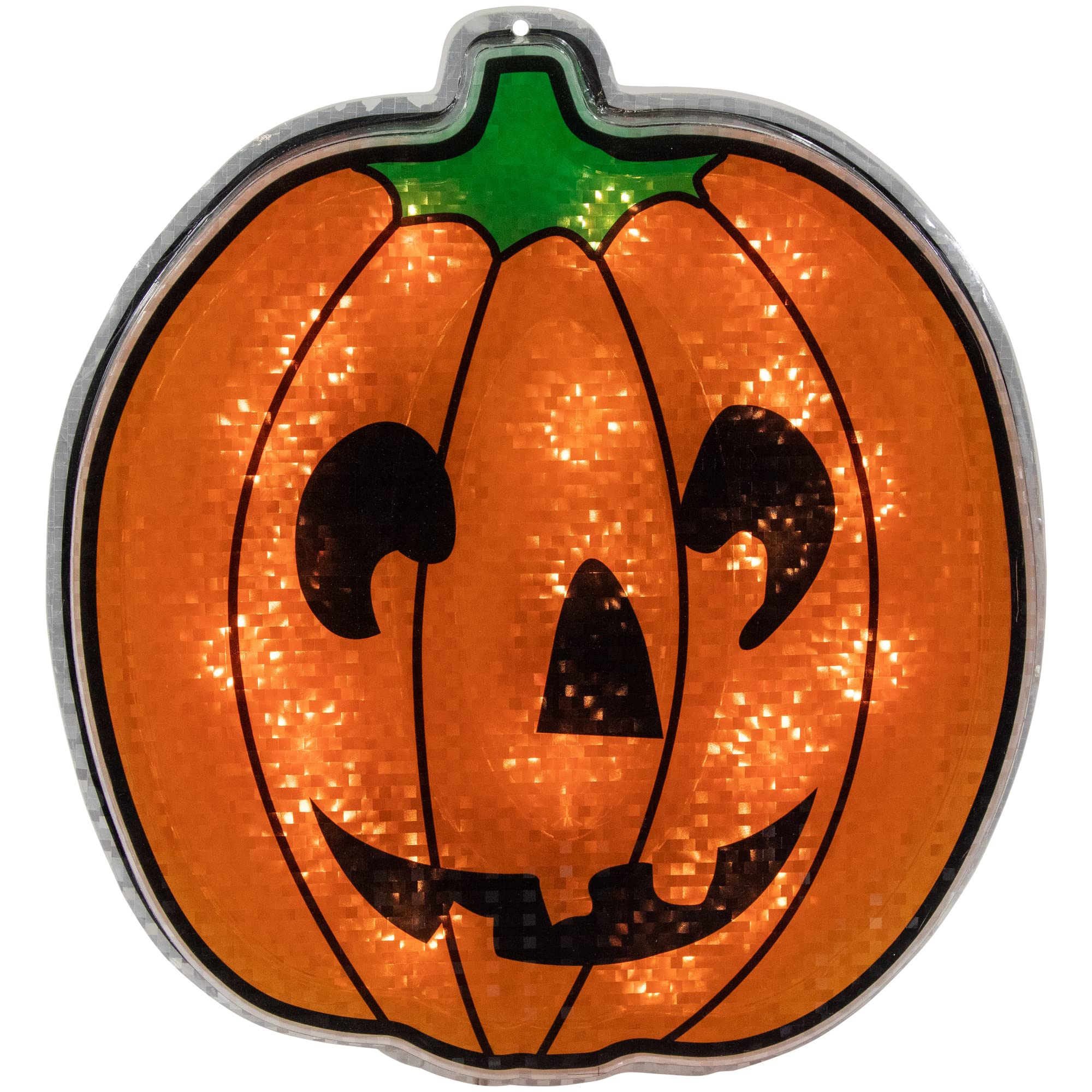 Lighted Jack O  Lantern Halloween Window Decoration - 13.5