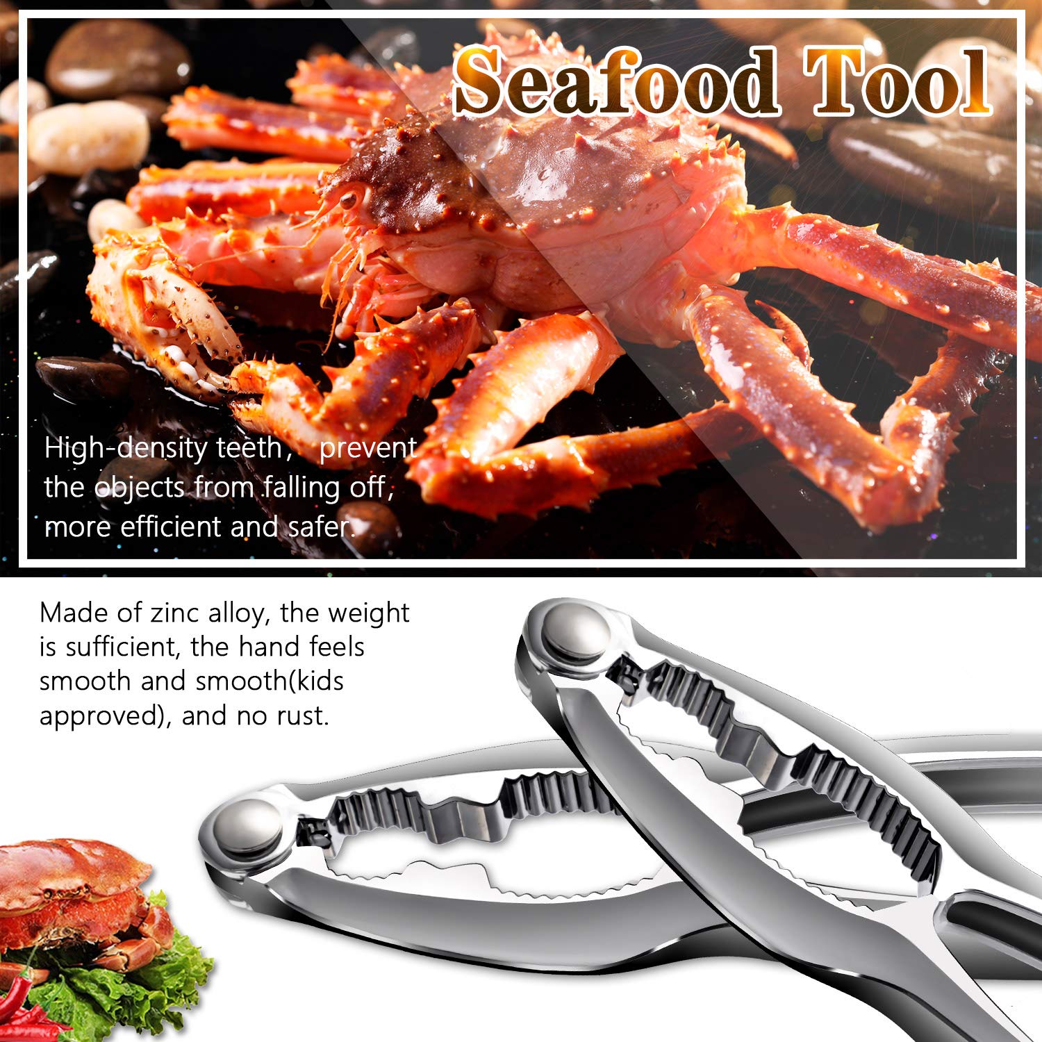 Crab Leg Crackers And Tools Shellfish Crab Claw Cracker Seafood Lobster Crackers And Tools, 4 Pack Nut Crackers For Crab Legs