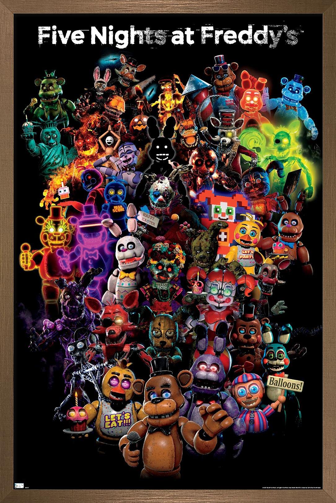 Trends International Five Nights At Freddy'S: Special Delivery - Collage Wall Poster, 22.37'' X 34.00'', Bronze Framed Version
